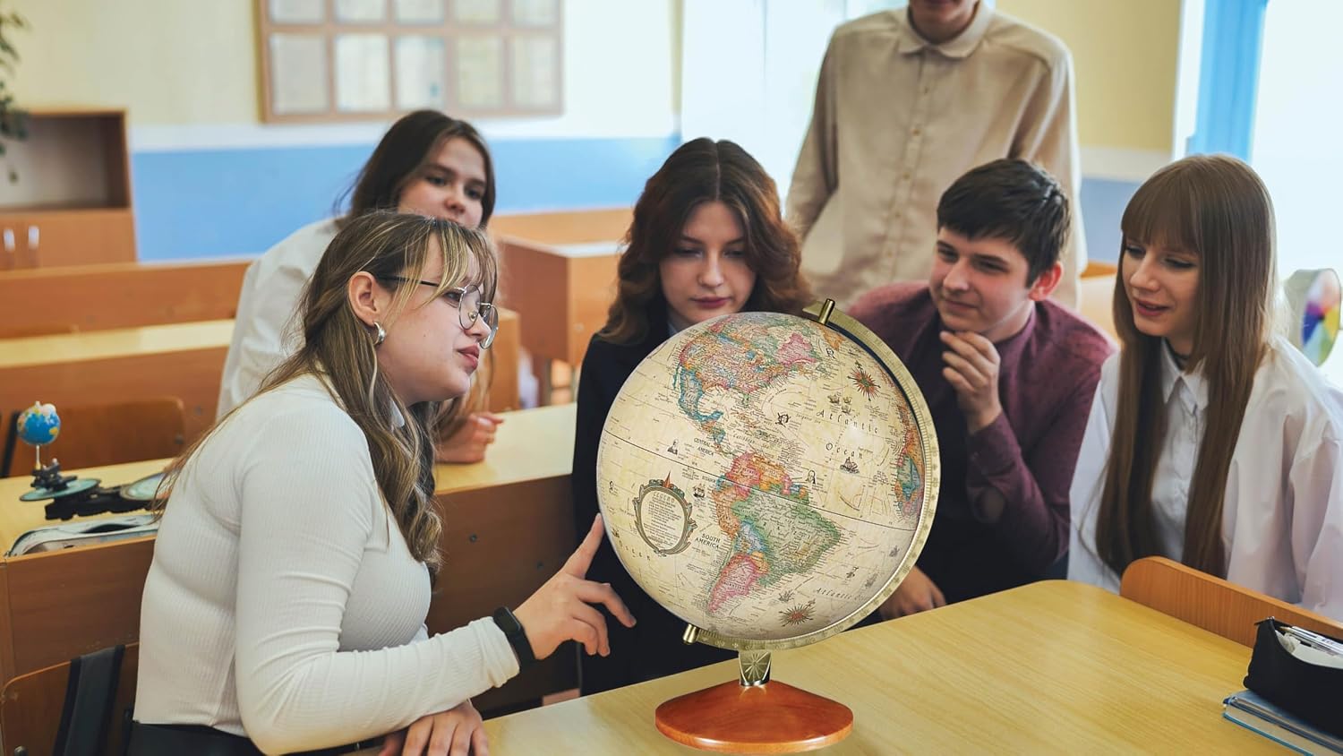 Replogle Illuminated World Globe with Stand, 12 Inch diamteter light up globe with 3-D Raised Relief Texture. Perfect for Children And Kid's Classroom and home Decor, Made In USA