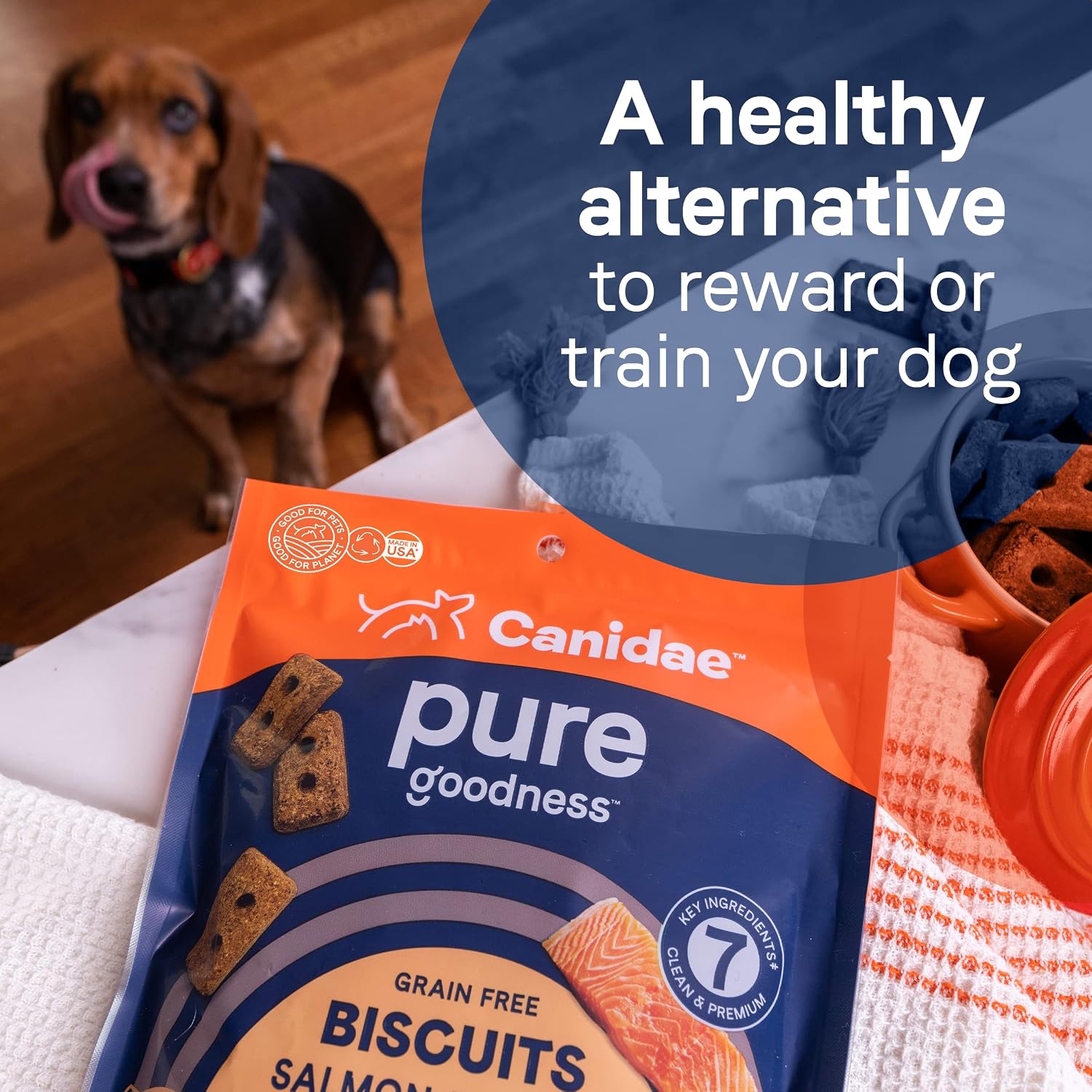 Canidae Pure Dog Treat Biscuits - Healthy & Nutrient Rich Dog Treats - Grain-Free Limited Ingredient Formula - Soy-Free - Crunchy Texture - Easy-Snap Design - 11 oz - Duck & Chickpea Recipe