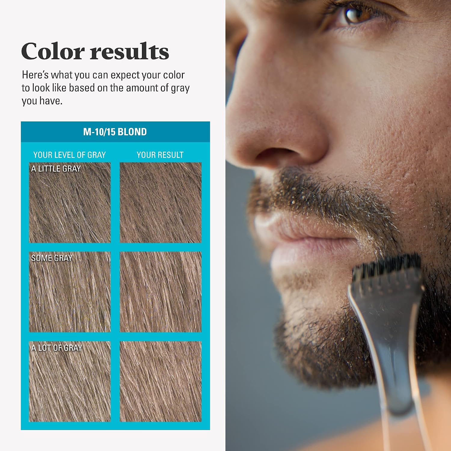 JUST FOR MEN Mustache & Beard Dye, Keratin, Light Brown M-25 (1 Pack) | Mustache & Beard color light brown designed for facial hair to instantly eliminate gray. Enhanced with keratin & biotin.