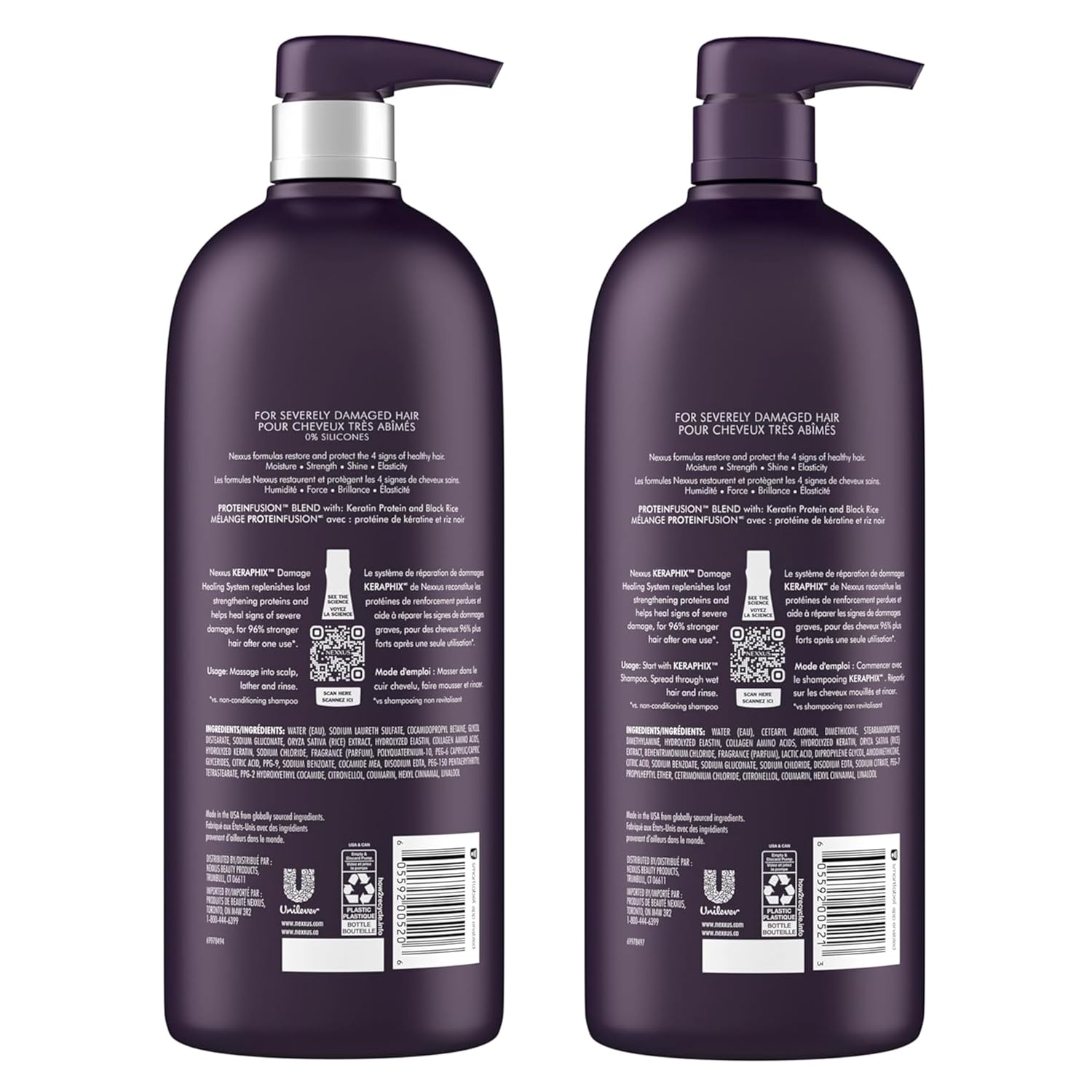 NEXXUS Keratin Protein Keraphix Shampoo & Canditioner for Damaged Hair 33.8 oz
