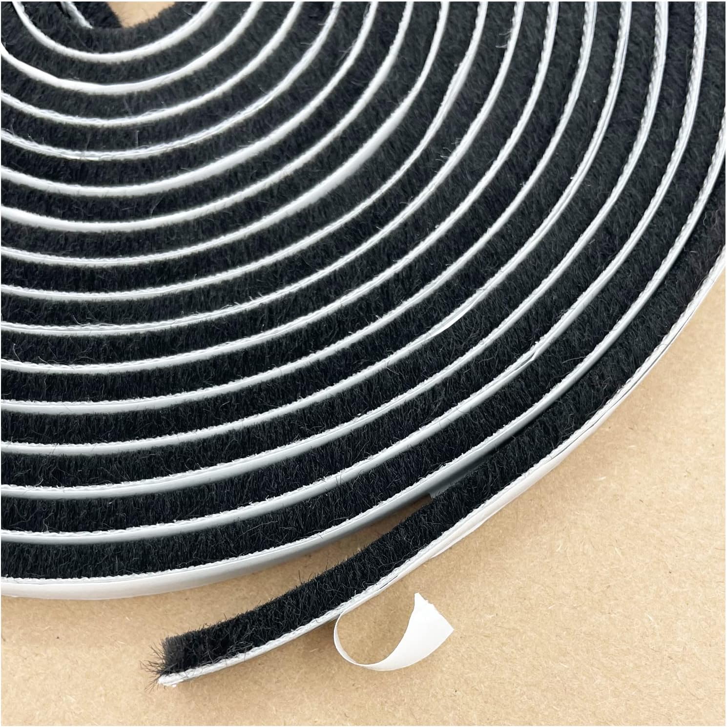 Self-Adhesive Pile Weather Stripping Seal for Sliding Windows and Door Frames, 16.5ft x 11/32 inch, Grey