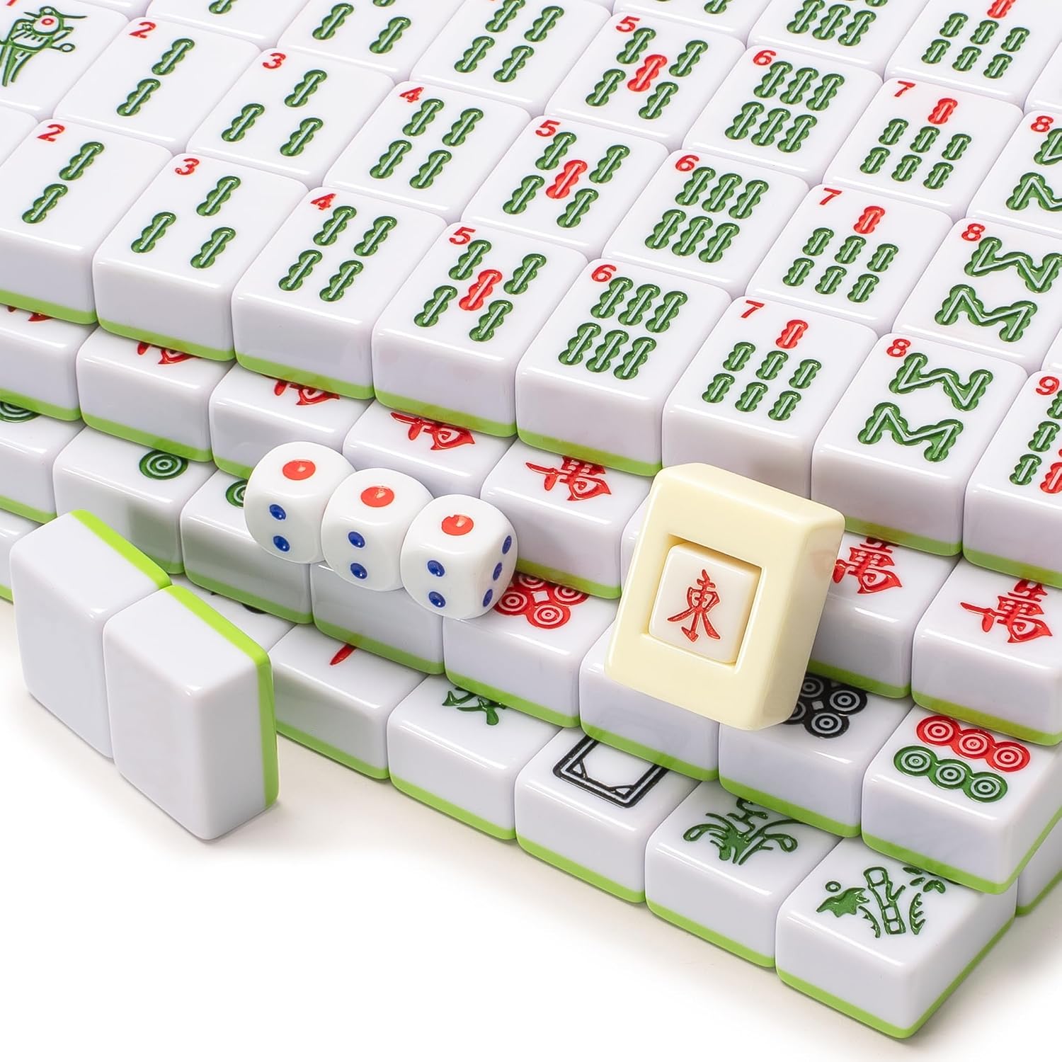 Yellow Mountain Imports Chinese Mahjong Set – Rouge Heritage – 146 Medium Tiles, Professional Set for Chinese-Style Play [中式麻將 專業套裝]