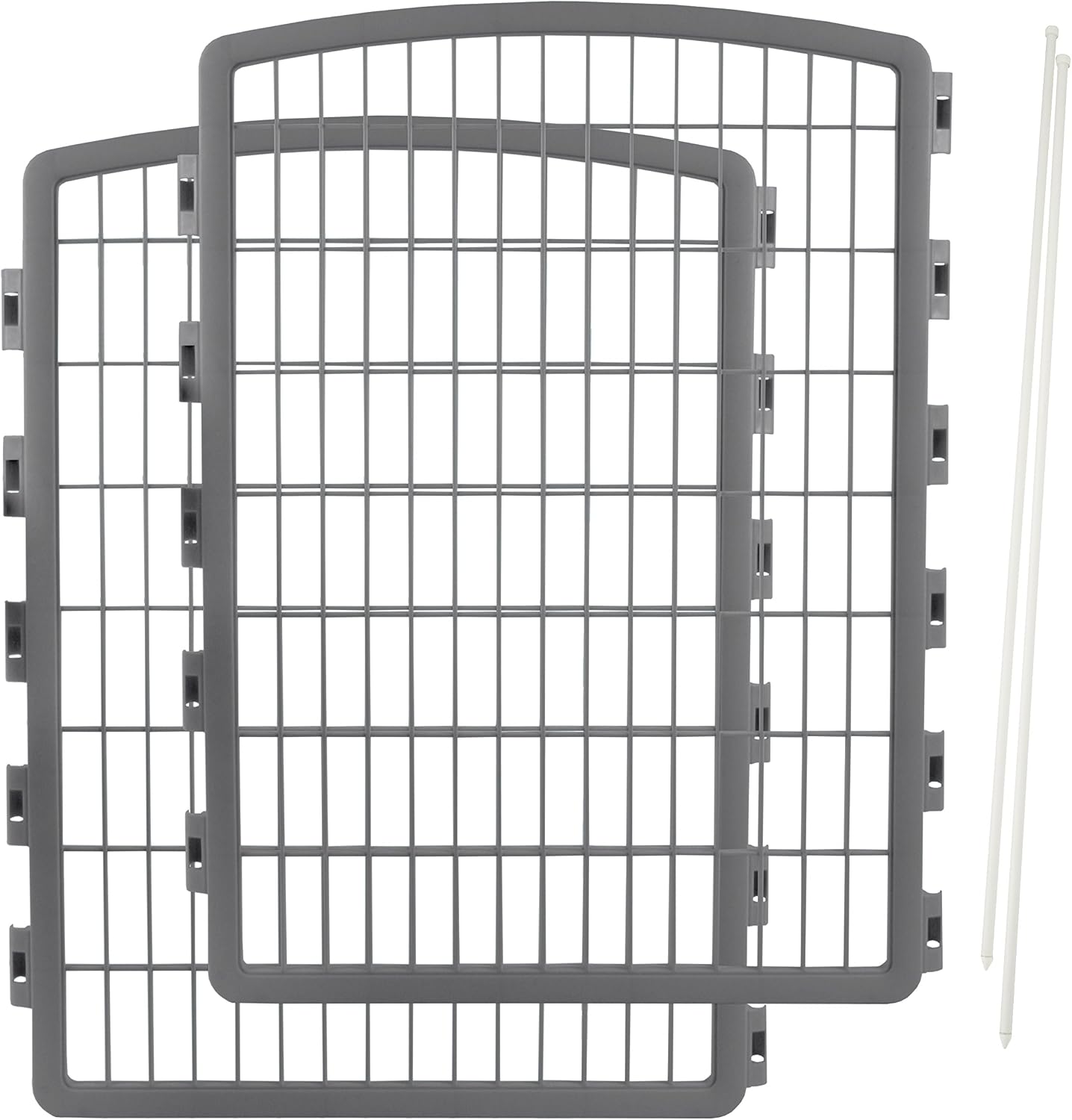 IRIS USA Playpen Panels, Extension Set, Gray | Multiple Pets, Add-On Panel Set, Connect Additional, Size Increase Addon, Matches Existing, Increases Space