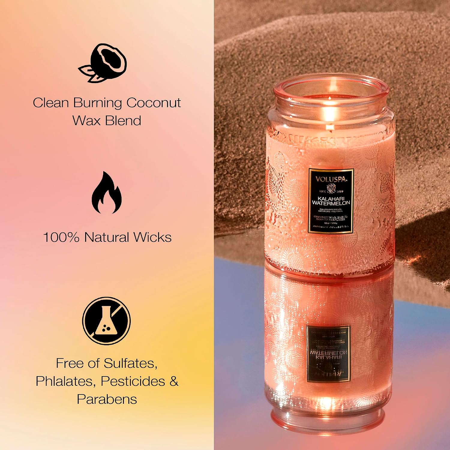 Voluspa French Cade Lavender Large Scented Candle Jar 18 Oz, 100 Hr Burn | Coconut Wax Blend in Decorative Glass, Clean Even Burn, USA Handcrafted Gift for Hosts, Fragrance Lovers & Relaxed Rooms