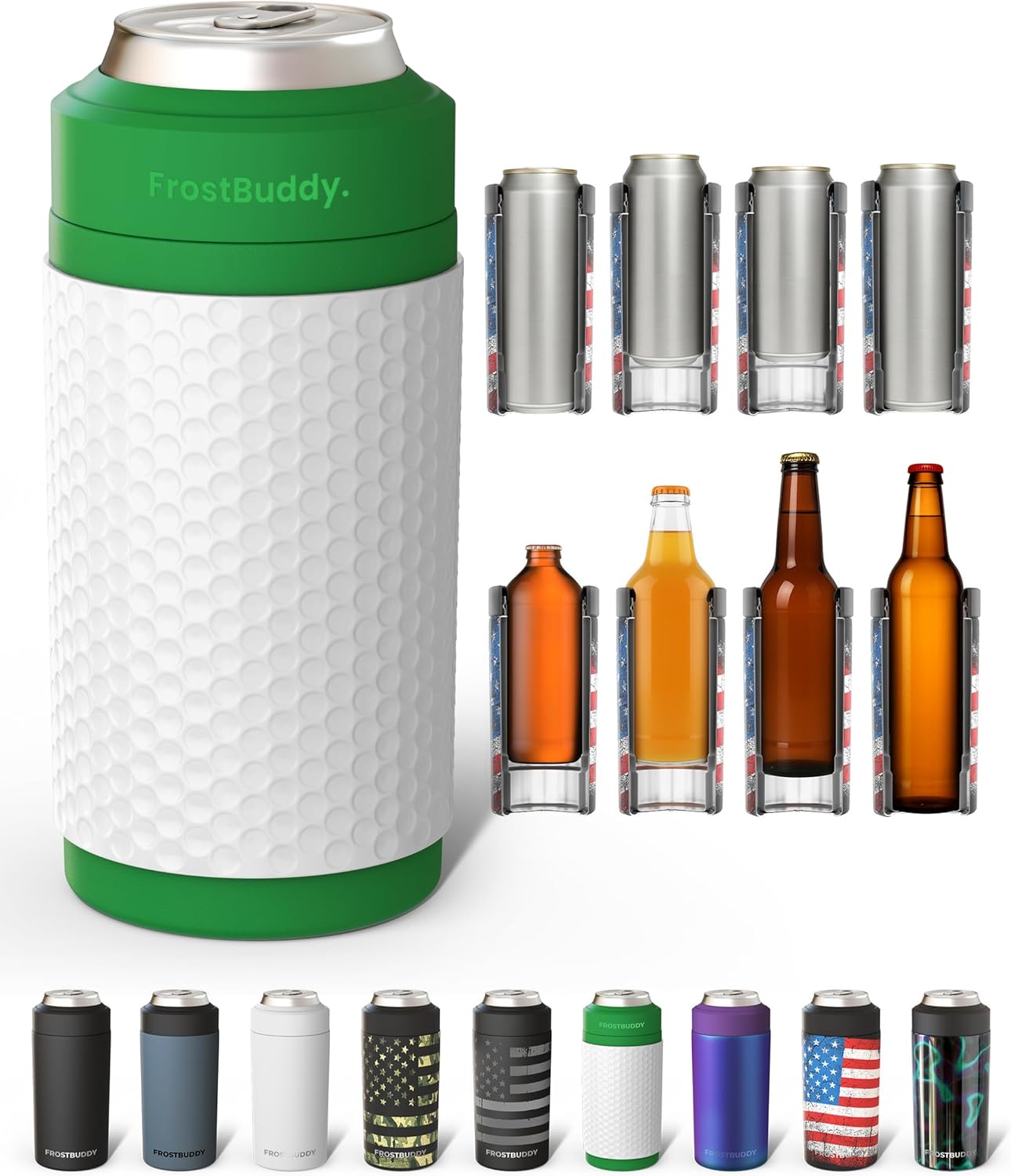 Frost Buddy Universal Can Cooler - Fits Slim Cans, 12 & 16oz (MatteBlack)
