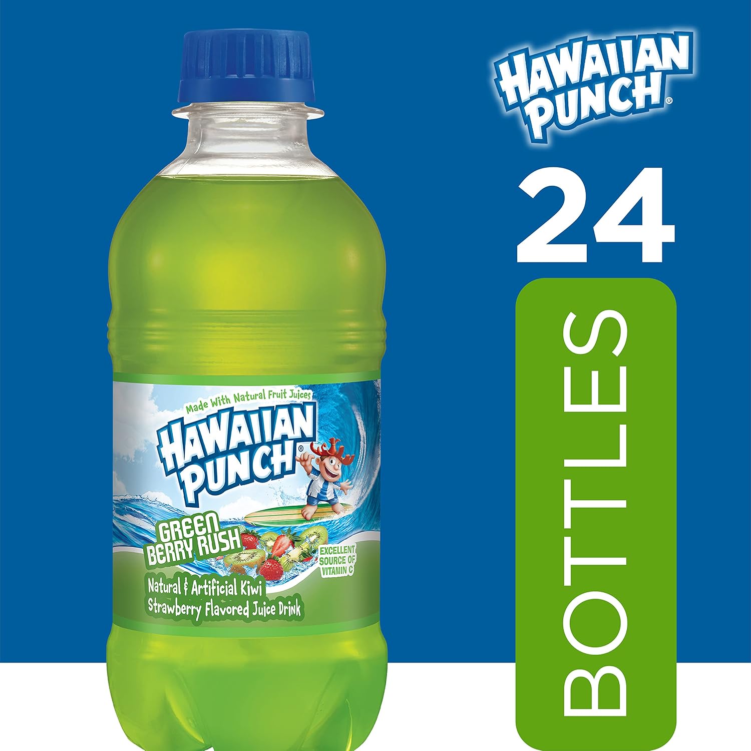 Hawaiian Punch Polar Blast Fruit Juice Drink, 10 Fl Oz Bottles, 24 Count (4 Packs Of 6), Ready-to-drink, On-the-go, Caffeine-free, Carbonation-free, Gluten-free, Excellent Source Of Vitamin C