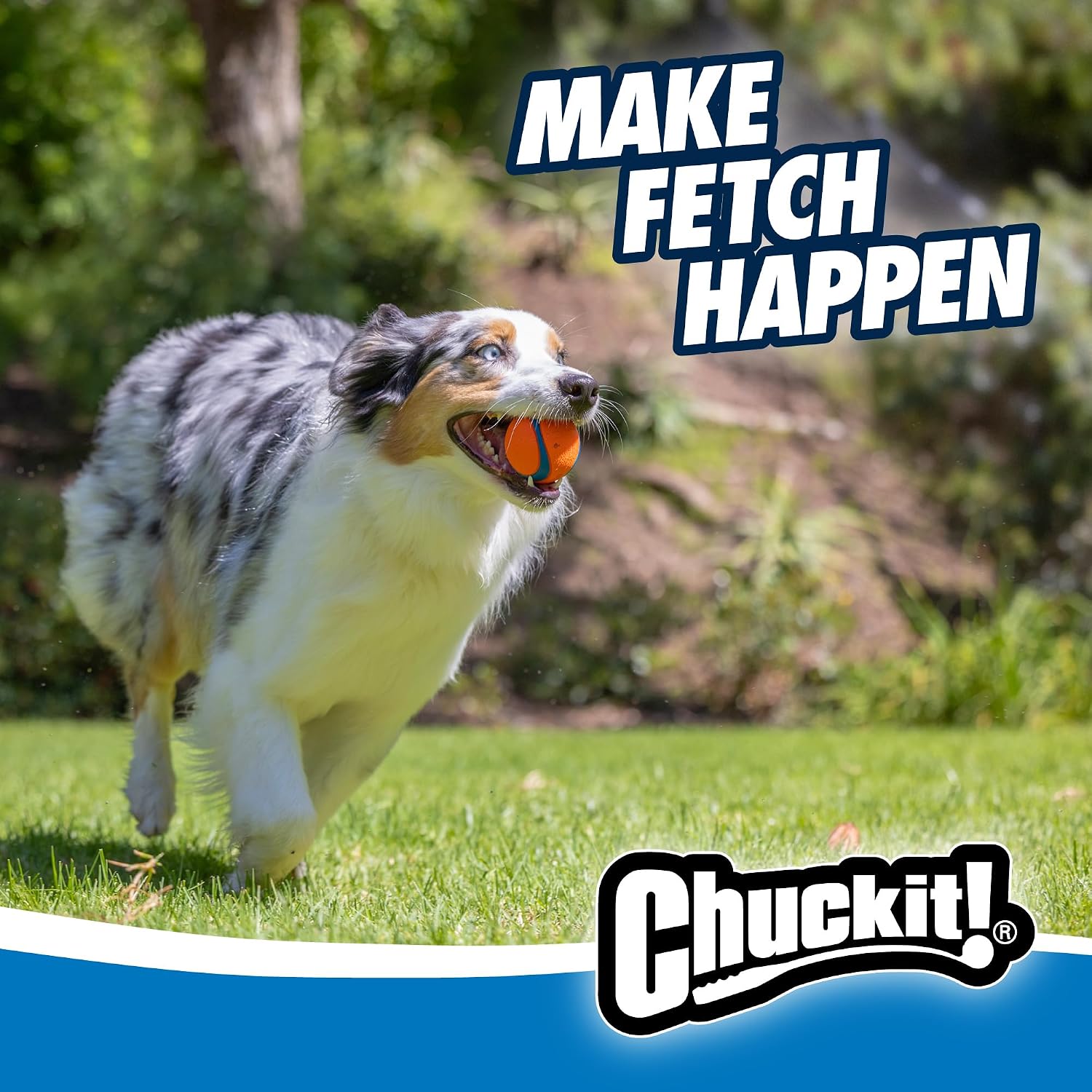 Chuckit! Fetch Pack Dog Balls - Interactive Dog Toys, High-Bounce Fetch Ball, Floating Ultra and Rugged Balls, Durable - Size Small, 2-inch Diameter, Set of 3