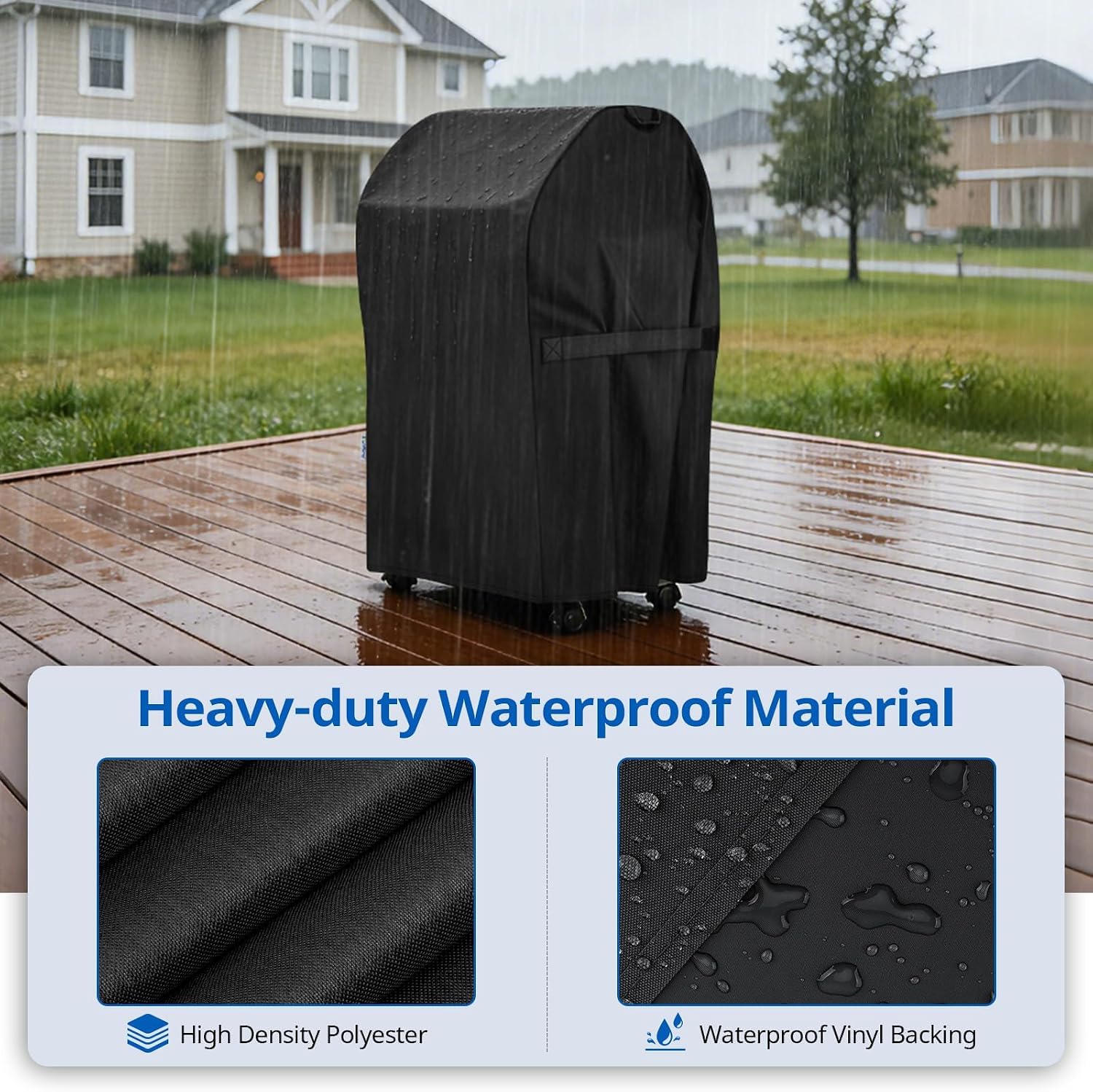 2 Burner Gas Grill Cover 32 inch, Heavy Duty Waterproof Small BBQ Grilling Cover, Compatible for Weber Char-Broil Nexgrill and More Grills with Collapsed Side Tables, All Weather Protection