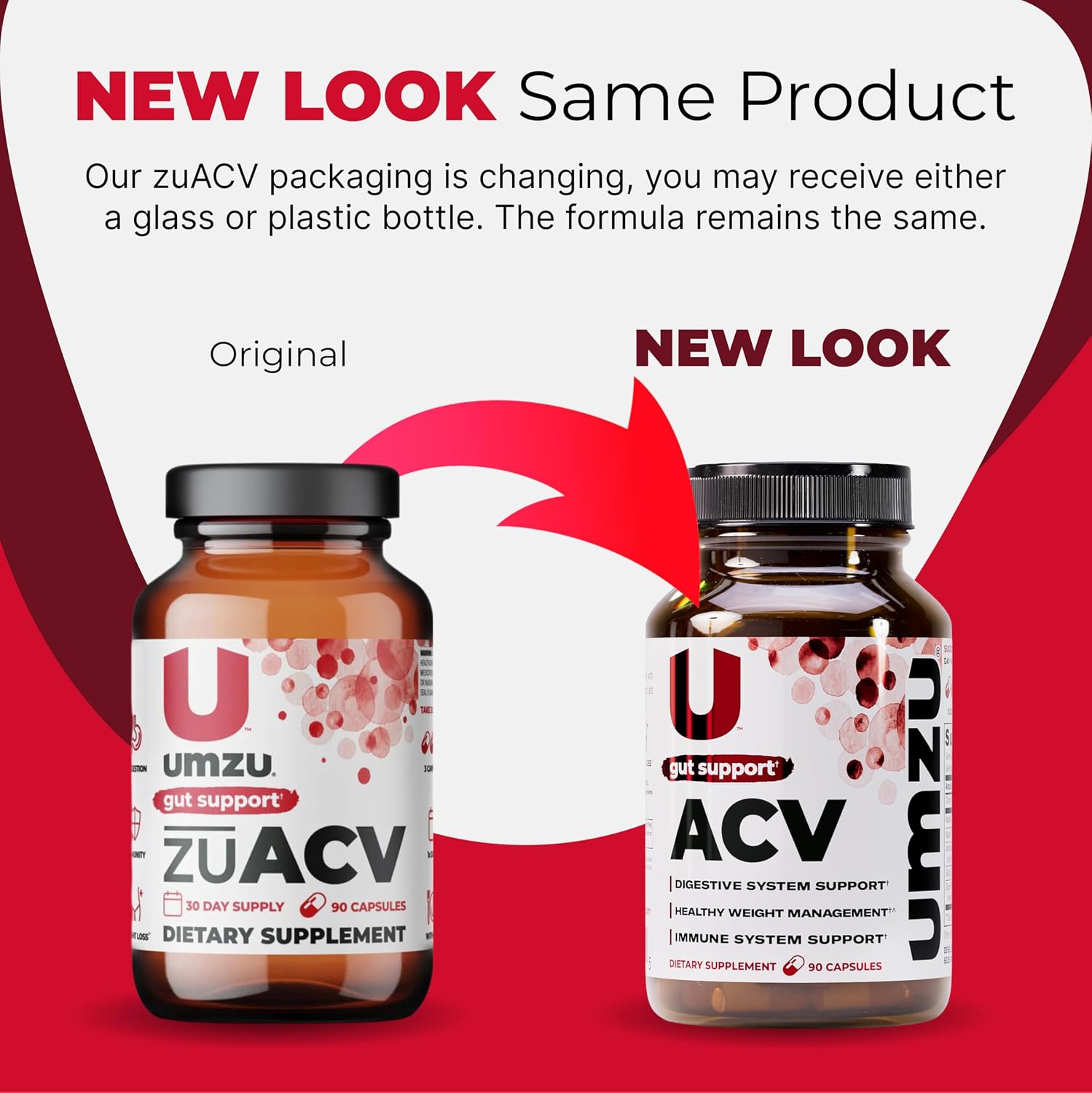 UMZU zuACV Apple Cider Vinegar Capsules, 30 Day Supply