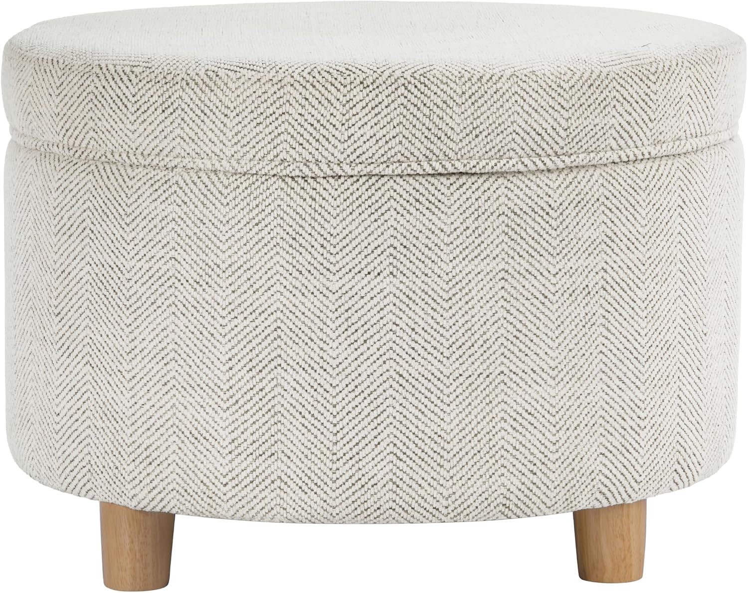 HomePop 24" Large Leatherette Storage Ottoman - Distressed Brown Faux Leather
