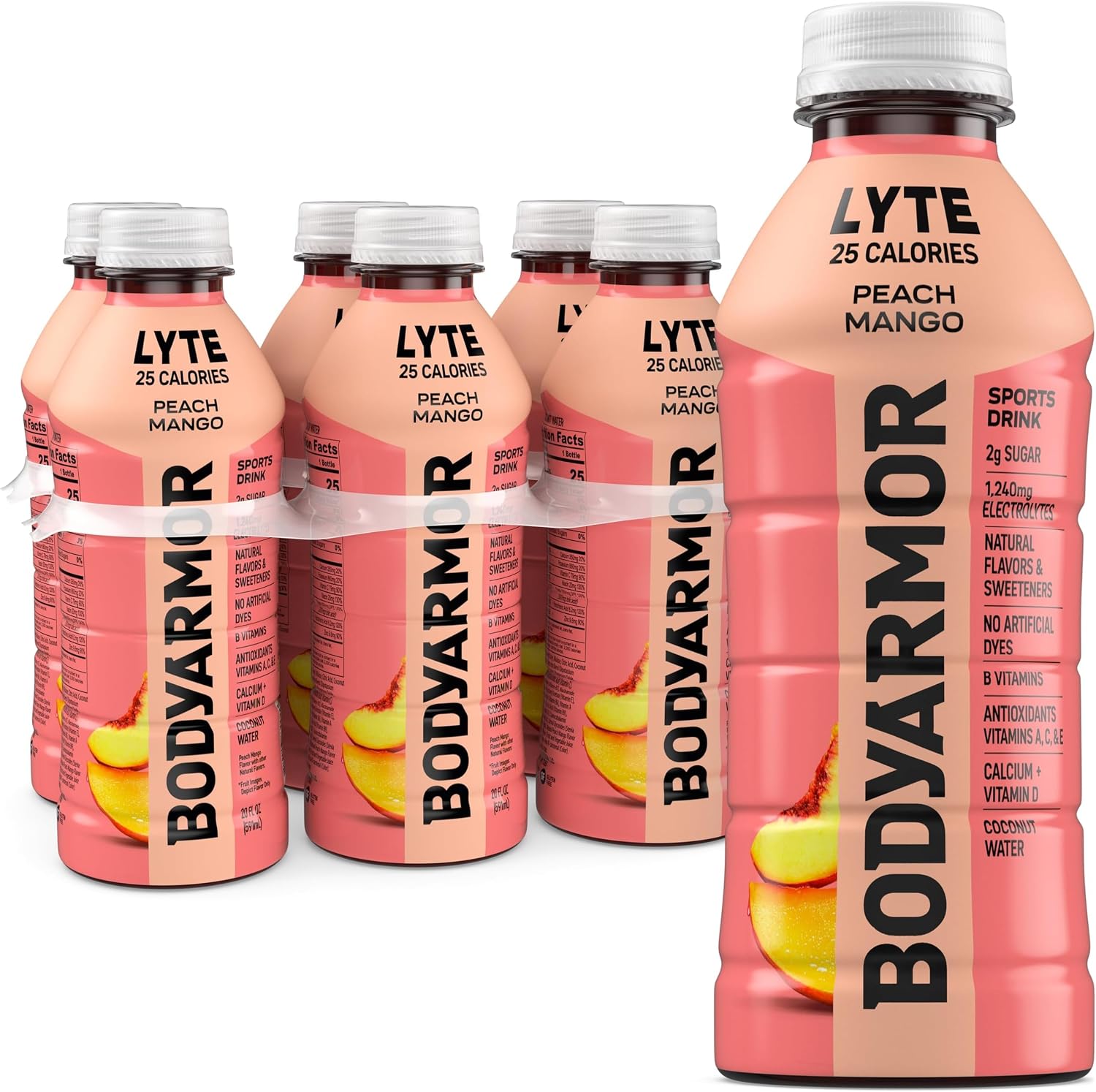 BODYARMOR LYTE Sports Drink, Peach Mango Electrolyte Drink, 12 Oz (8 Pk)