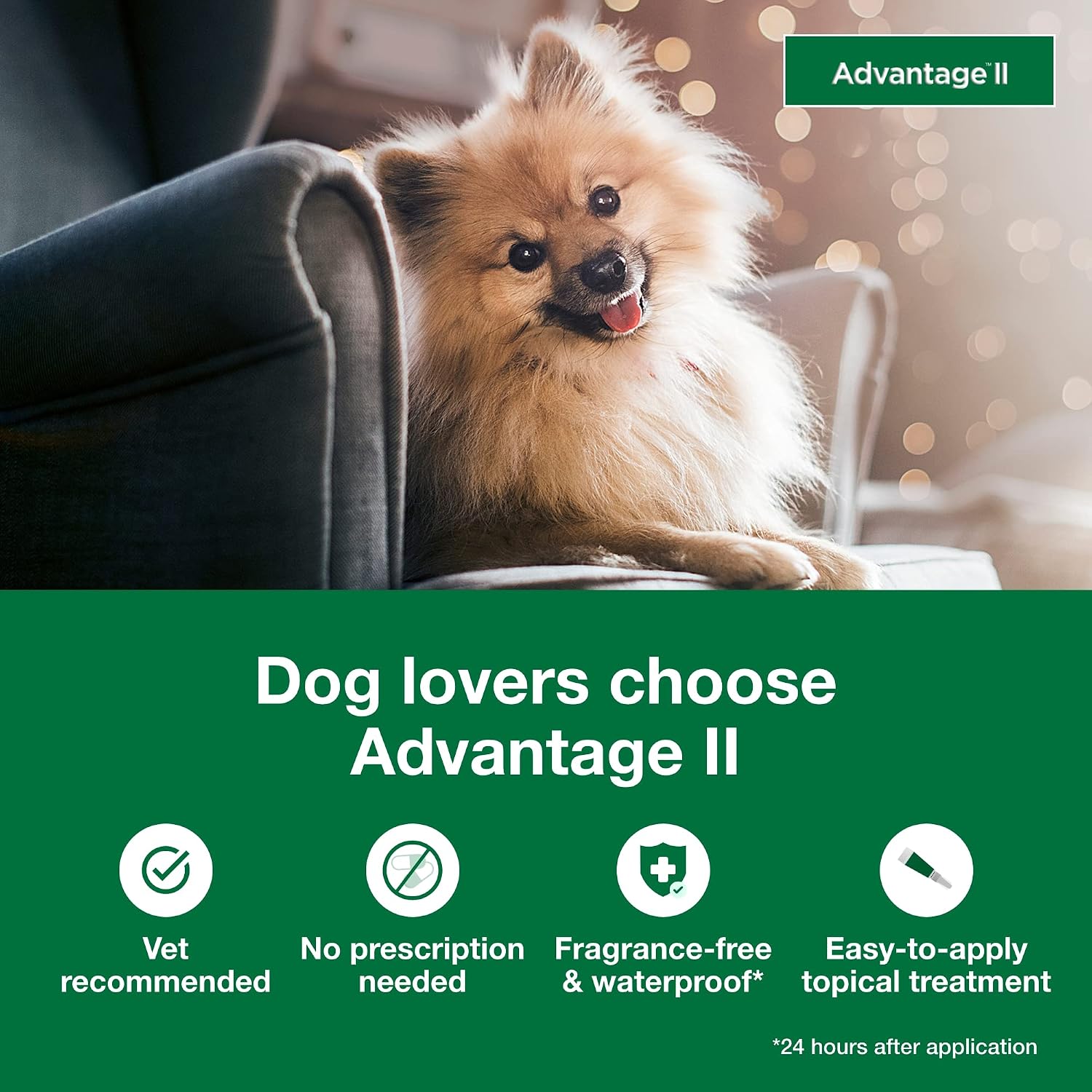 Advantage II Large Dog Vet-Recommended Flea Treatment & Prevention | Dogs 21-55 lbs. | 4-Month Supply