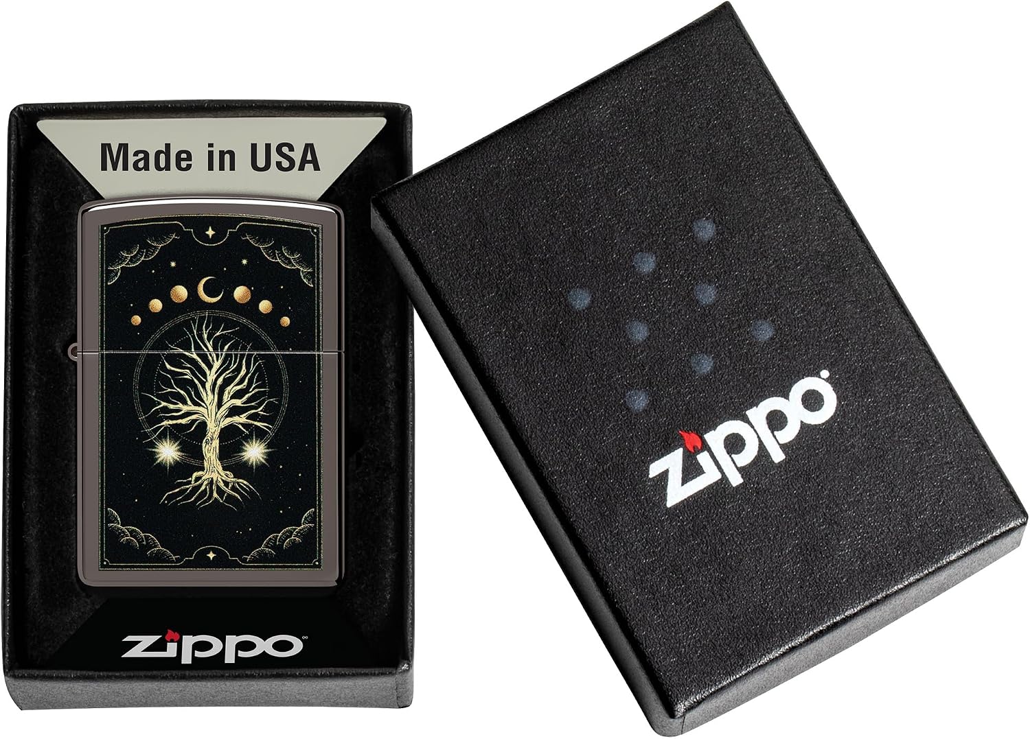 Zippo Tree of Life Pocket Lighter - Refillable Flip-Top Windproof Lighters - Spiritual and Symbolic Design Pocket Lighters - Luxury Metal Lighter Made in USA