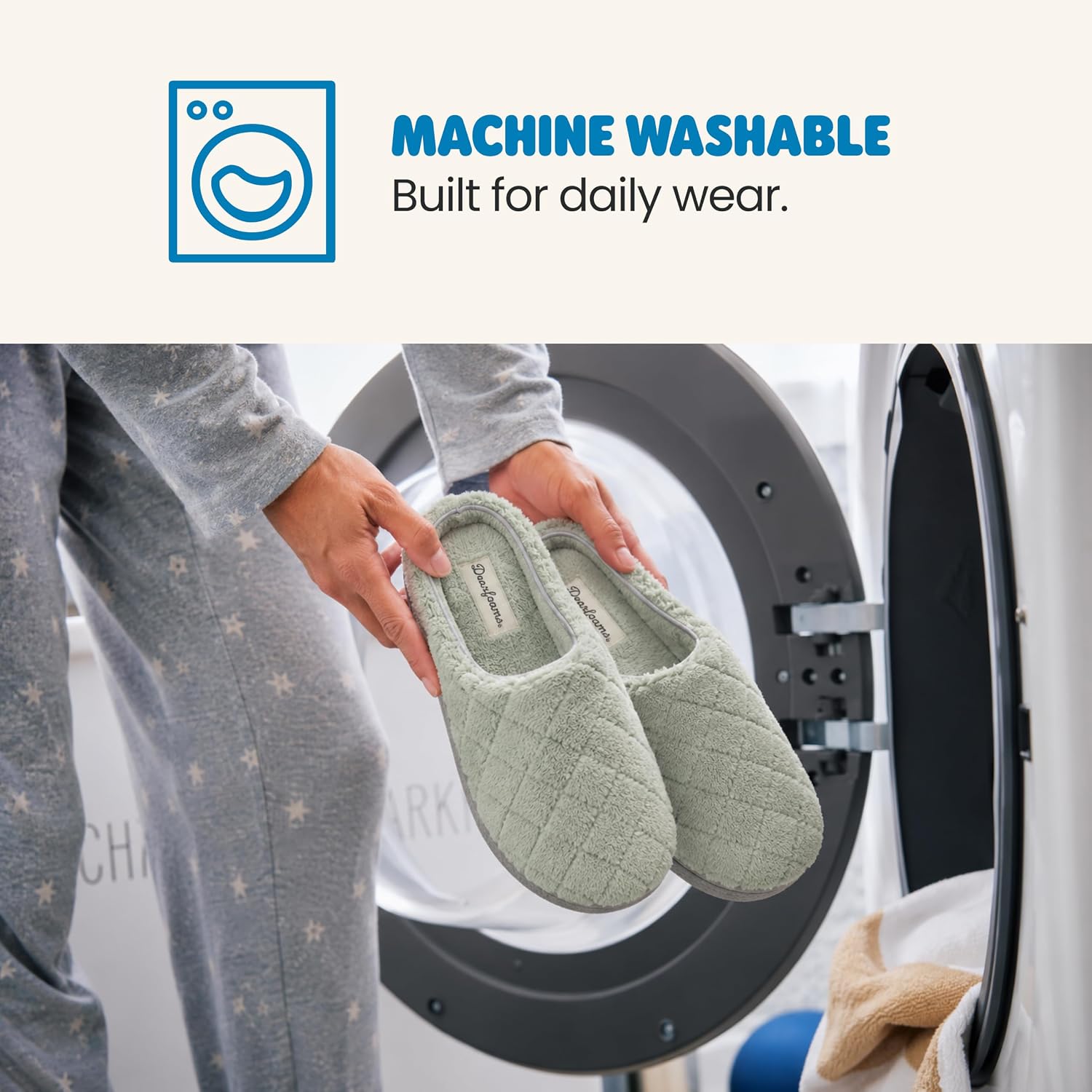 Leslie Terry Clog House Shoes with Memory Foam, Indoor Slippers with Wide Widths