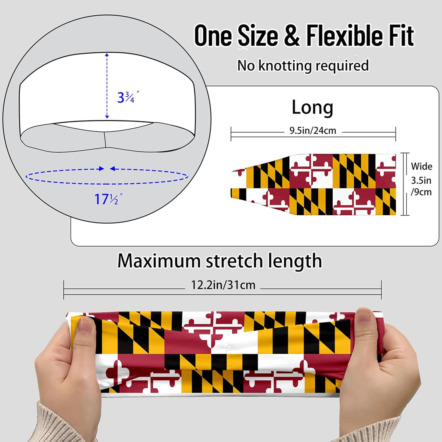Sports Headband for Women Men,Flag Pattern Workout Head Band,Sweat Bands,Women Running Cycling Yoga Fitness,WorkoutSports Gift