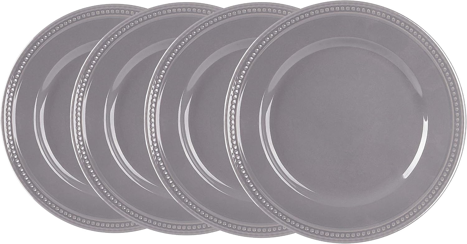 HomeVSS 20-Piece Pearl Dots Stoneware Dinnerware Set, Pink, Service for 4