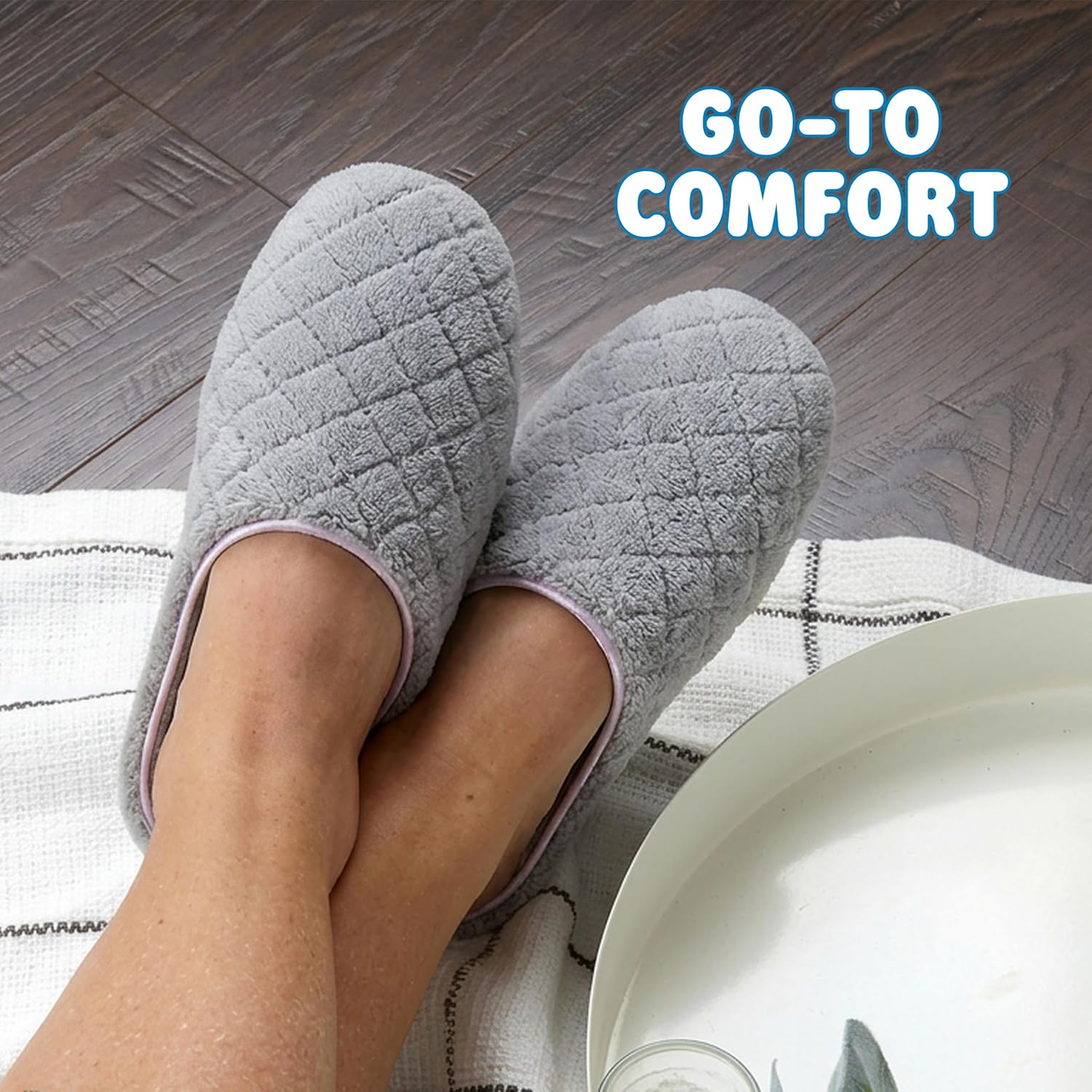 Leslie Terry Clog House Shoes with Memory Foam, Indoor Slippers with Wide Widths