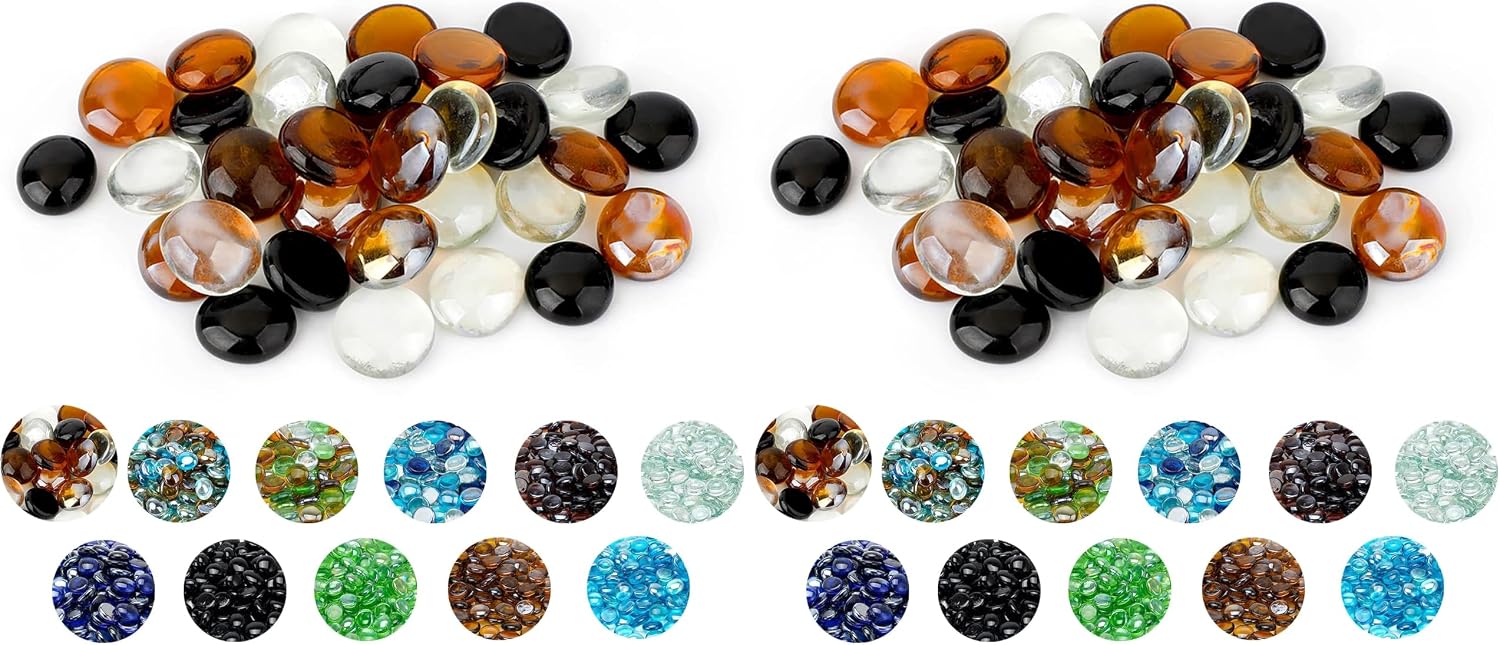 Skyflame 10-Pound Fire Glass Beads for Fire Pit Fireplace, Onyx Black