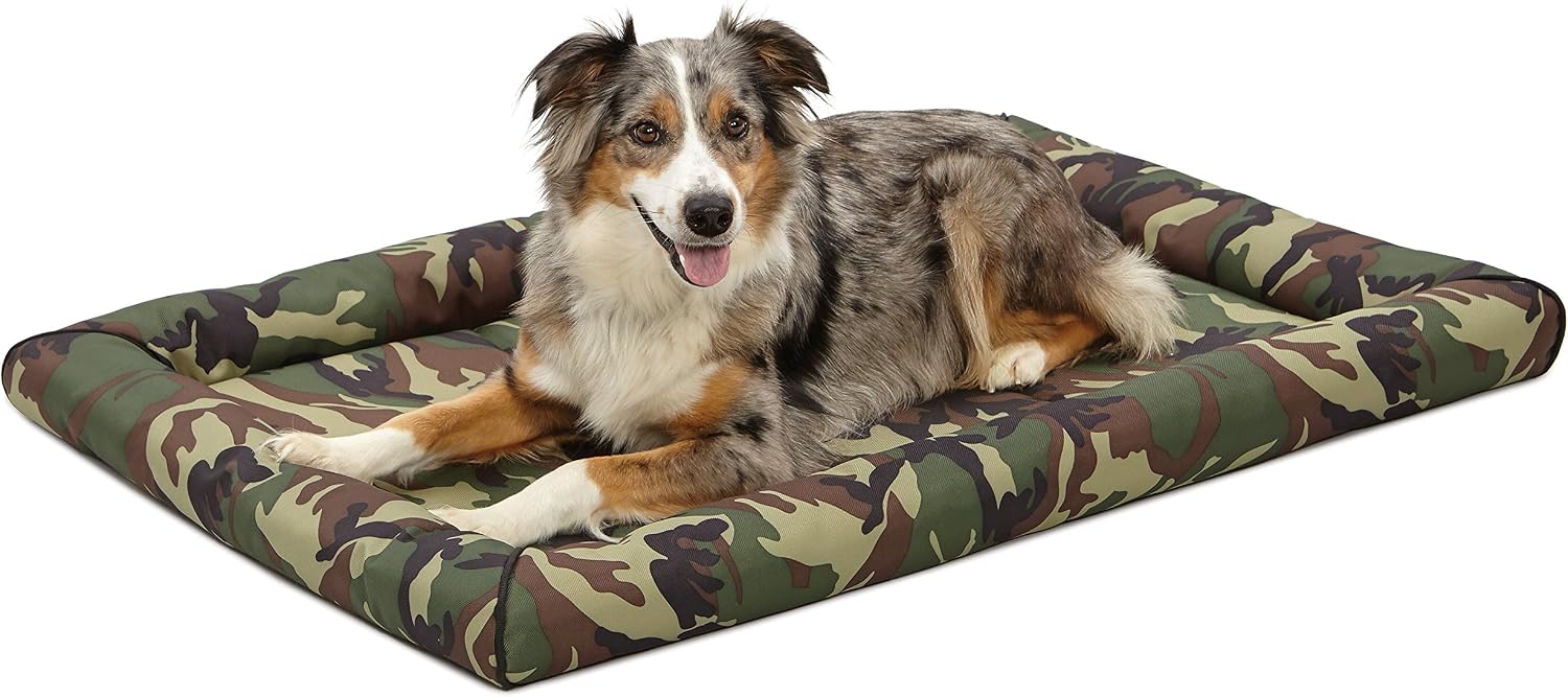 MidWest Homes for Pets Intermediate QuietTime MAXX Ultra-Rugged Dog Bed, Water & Odor Resistant, Bolstered Edge, Non-Slip Bottom, Fits 36-inch Crates, Black