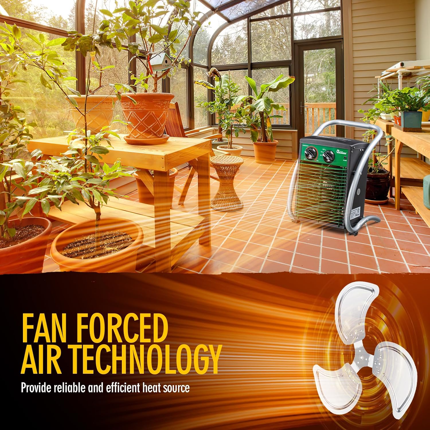 DR. INFRARED HEATER DR218-1500W Greenhouse Garage Workshop Infrared Heater, 1500-watt