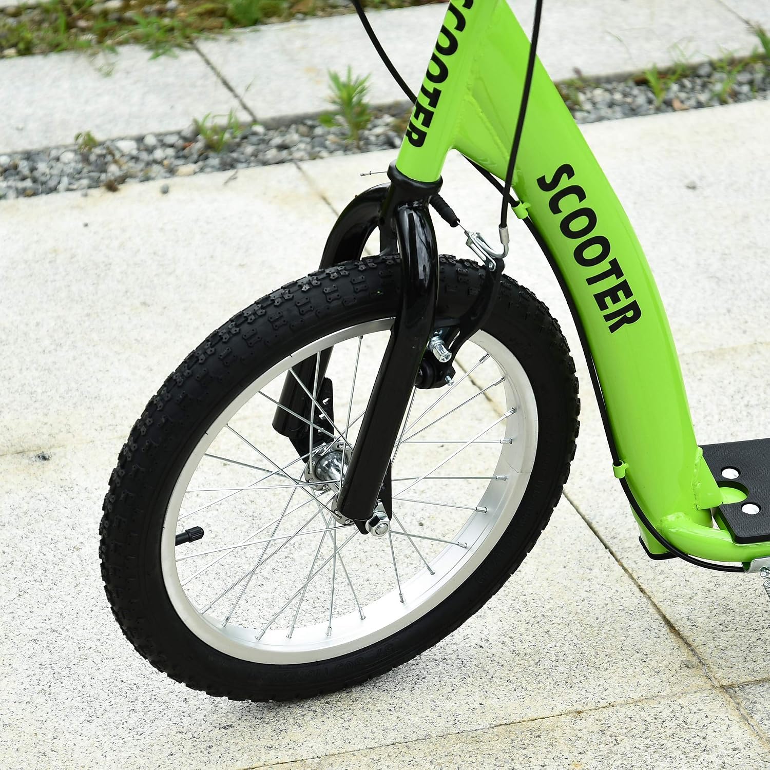 Aosom Youth Scooter Kids 5+ Adjustable Handlebar 16" Front 12" Rear