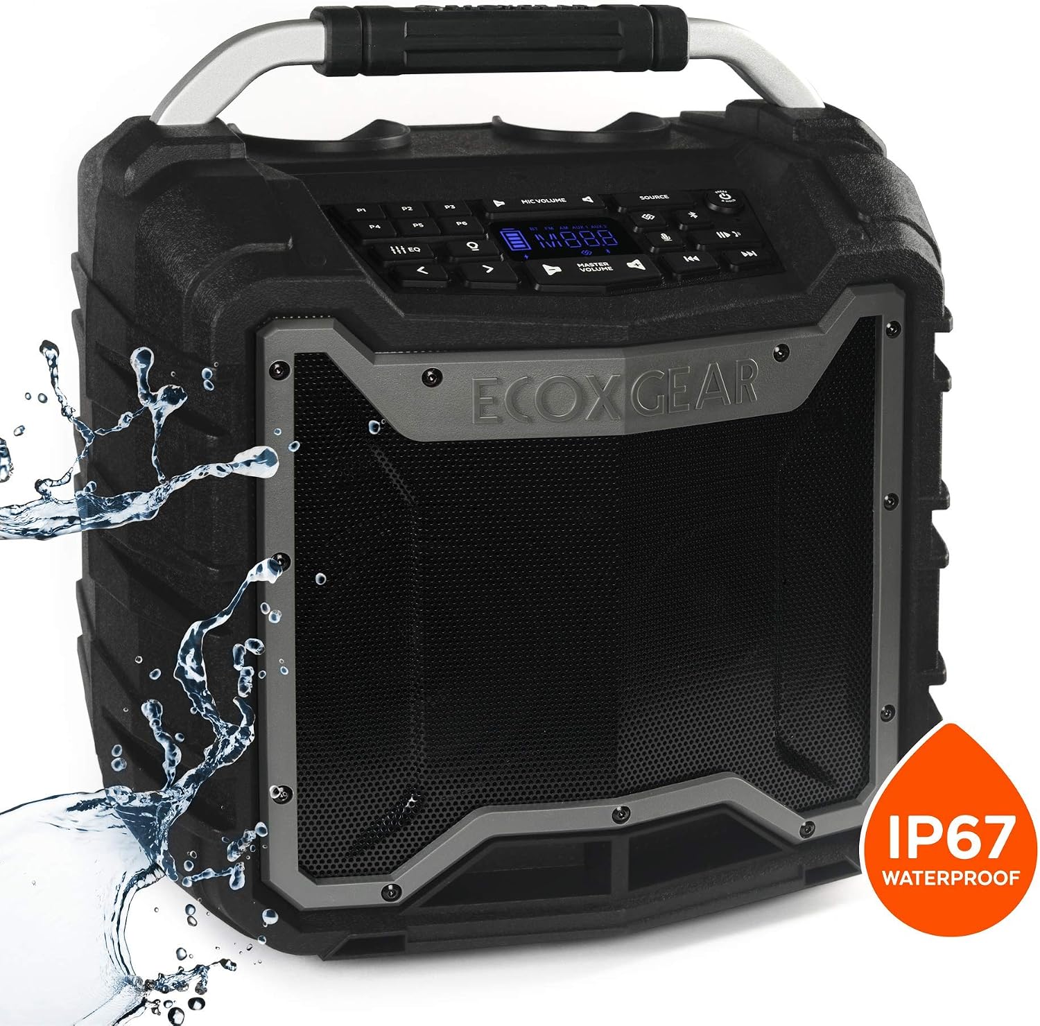 ECOXGEAR EcoTrek GDI-EXTRK210 Rugged Waterproof Floating Portable Bluetooth Wireless 100 Watt Stereo Smart Speaker and P (Renewed)