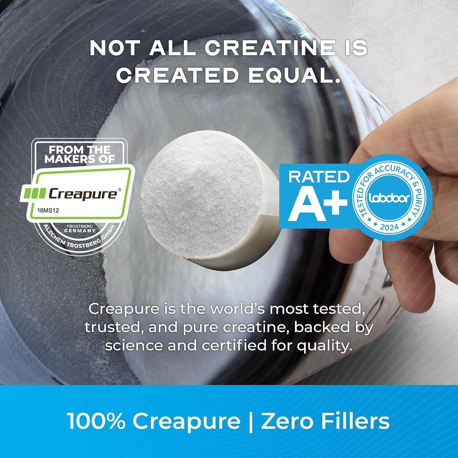 Muscle Feast Creapure Creatine Monohydrate Powder, Unflavored (300g) | Vegan, Non-GMO, Keto Friendly Mass Gainer, Muscle Recovery Supplement & Trusted Creatine for Muscle Growth, Creatine Powder