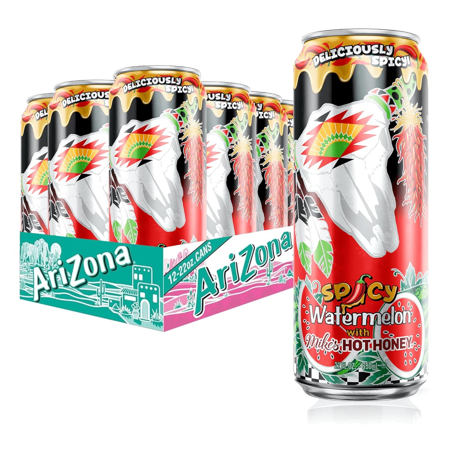 AriZona Mucho Mango | Fruit Juice Cocktail | 22 Fl Oz (12 Pack)