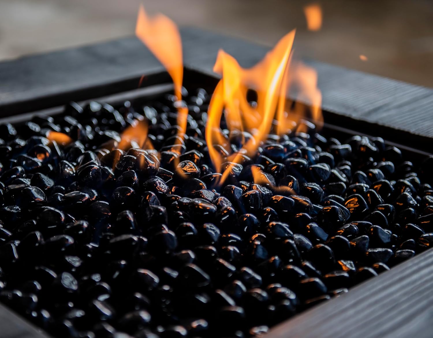 Fire Glass Diamond 1 Inch Fire Pit Glass Rocks for Propane or Gas Fire Pit （10 Pounds Margarita Azura Blue ） Gift Package