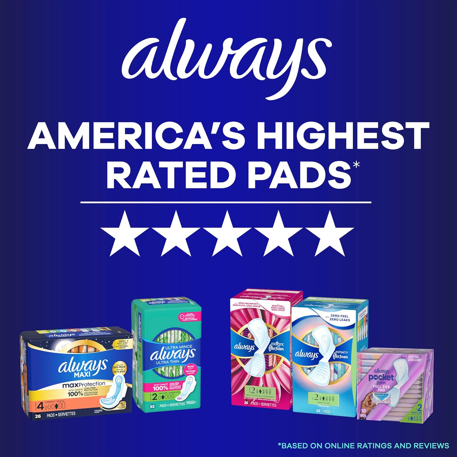 Always Maxi Overnight Pads with Wings for Women, Size 5, Extra Heavy Overnight Absorbency, Unscented, 36 Count
