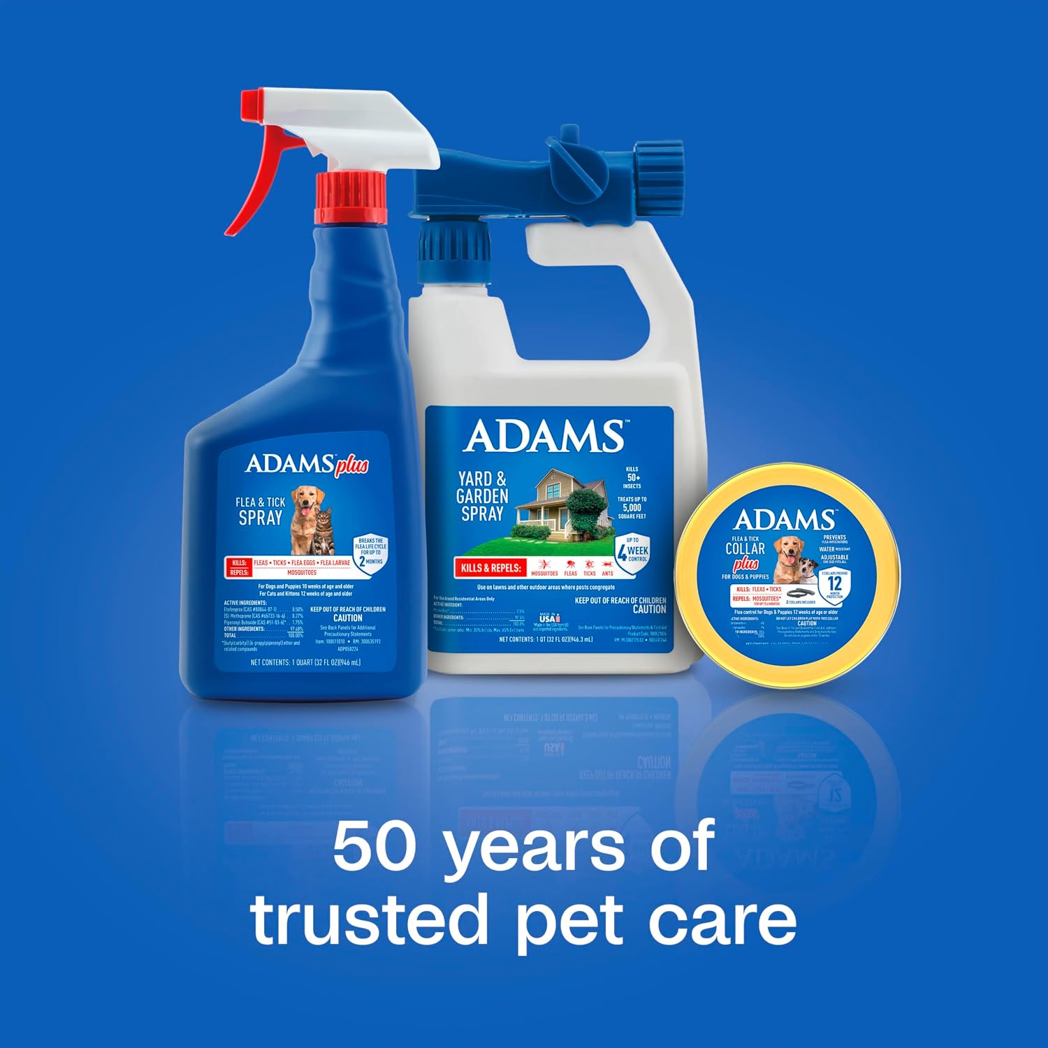 ADAMS Plus Flea and Tick Spray for Dogs & Cats, Kills Fleas and Ticks, Repels Mosquitoes, Prevents Infestations up to 2 Months, Treatment for Dogs, Cats, Puppies & Kittens, 16 Fl Oz