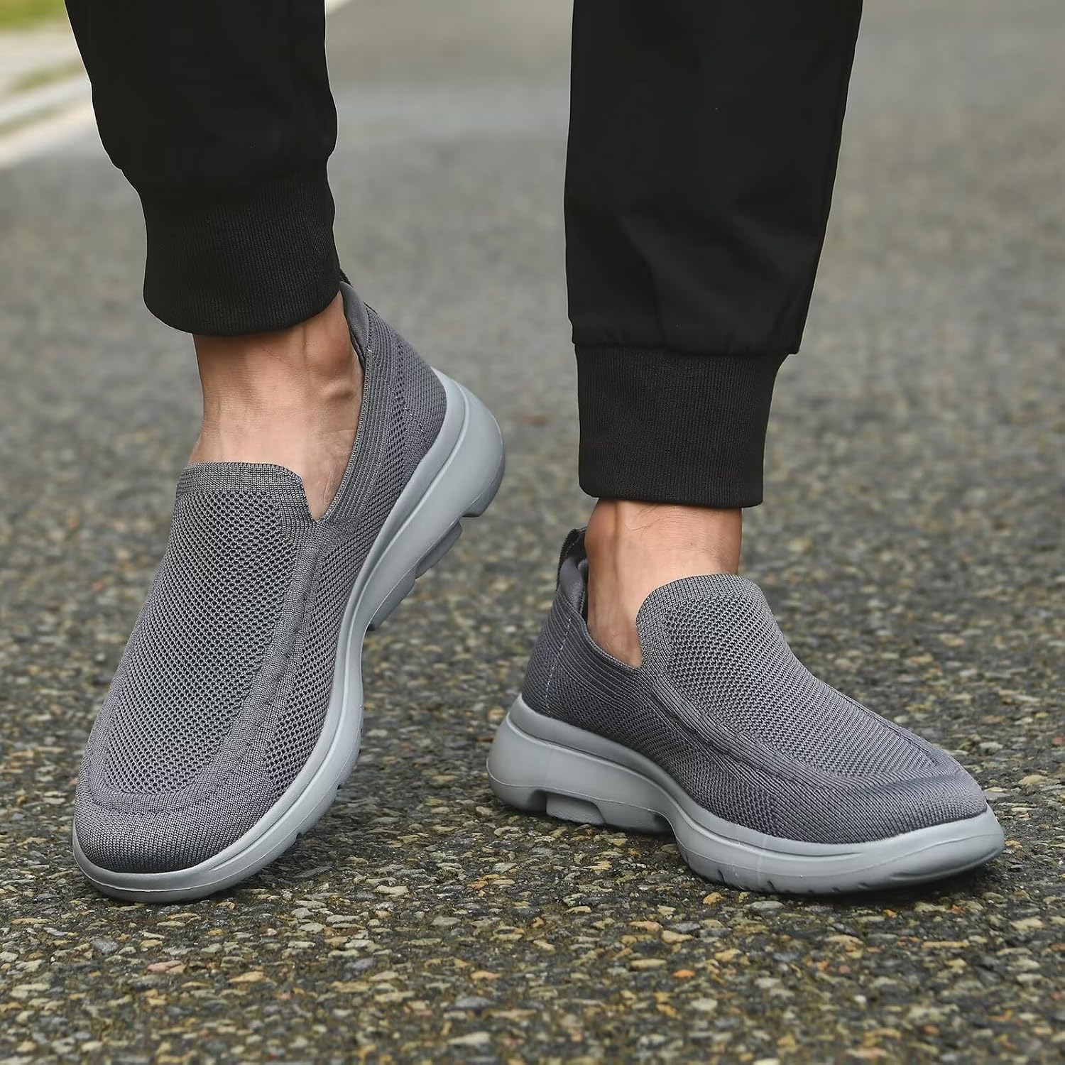 konhill Mens Slip On Shoes Lightweight Walking Shoes Anti Slip
