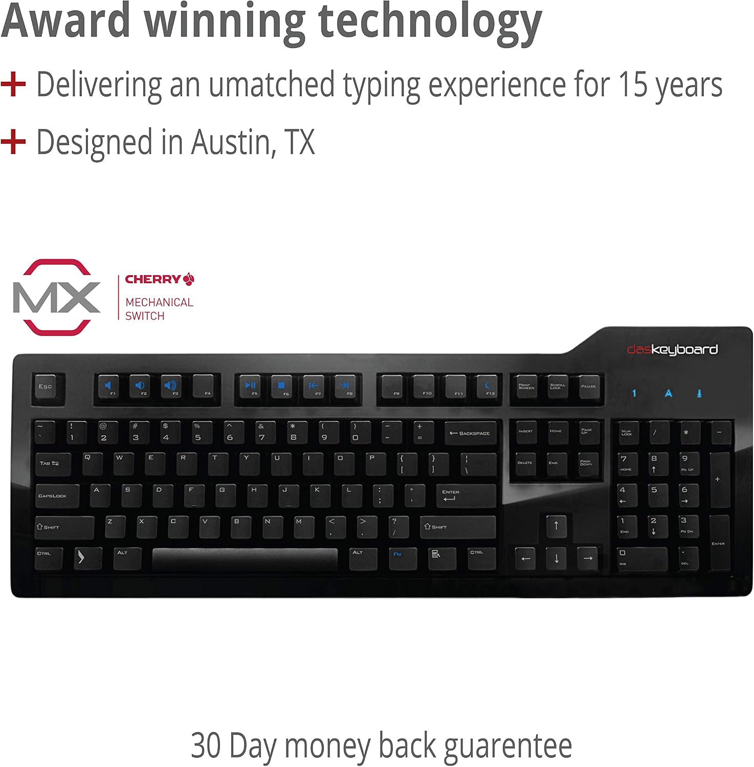 Das Keyboard 4 Professional Wired Mechanical Keyboard, Cherry MX Brown Mechanical Switches, 2-Port USB 3.0 Hub, Volume Knob, Aluminum Top (104 Keys, Black)
