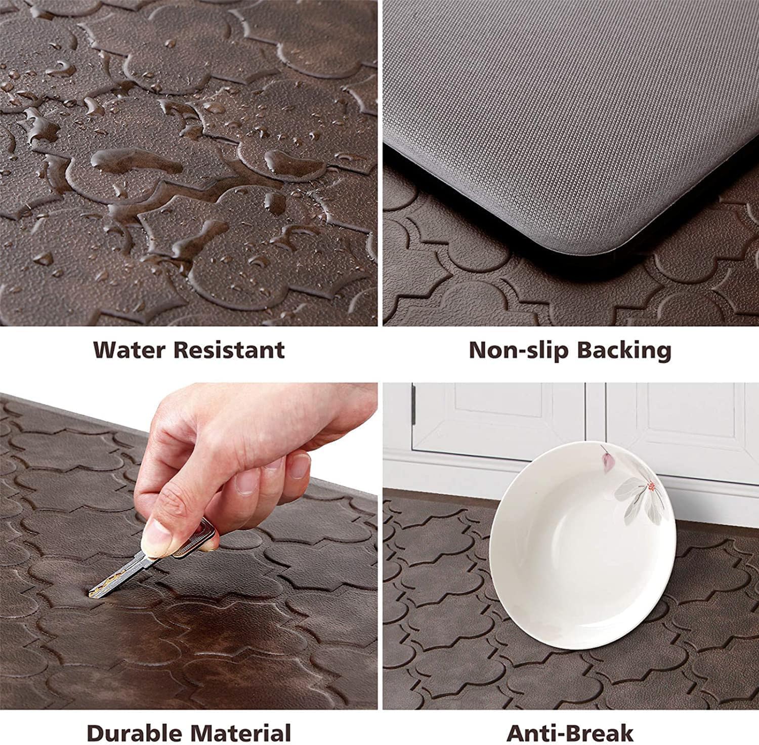 WISELIFE Kitchen Mat Cushioned Anti Fatigue Floor Mat, 17.3"x60", Thick Non Slip Waterproof Kitchen Rugs and Mats, Standing Mat for Floor, Home
