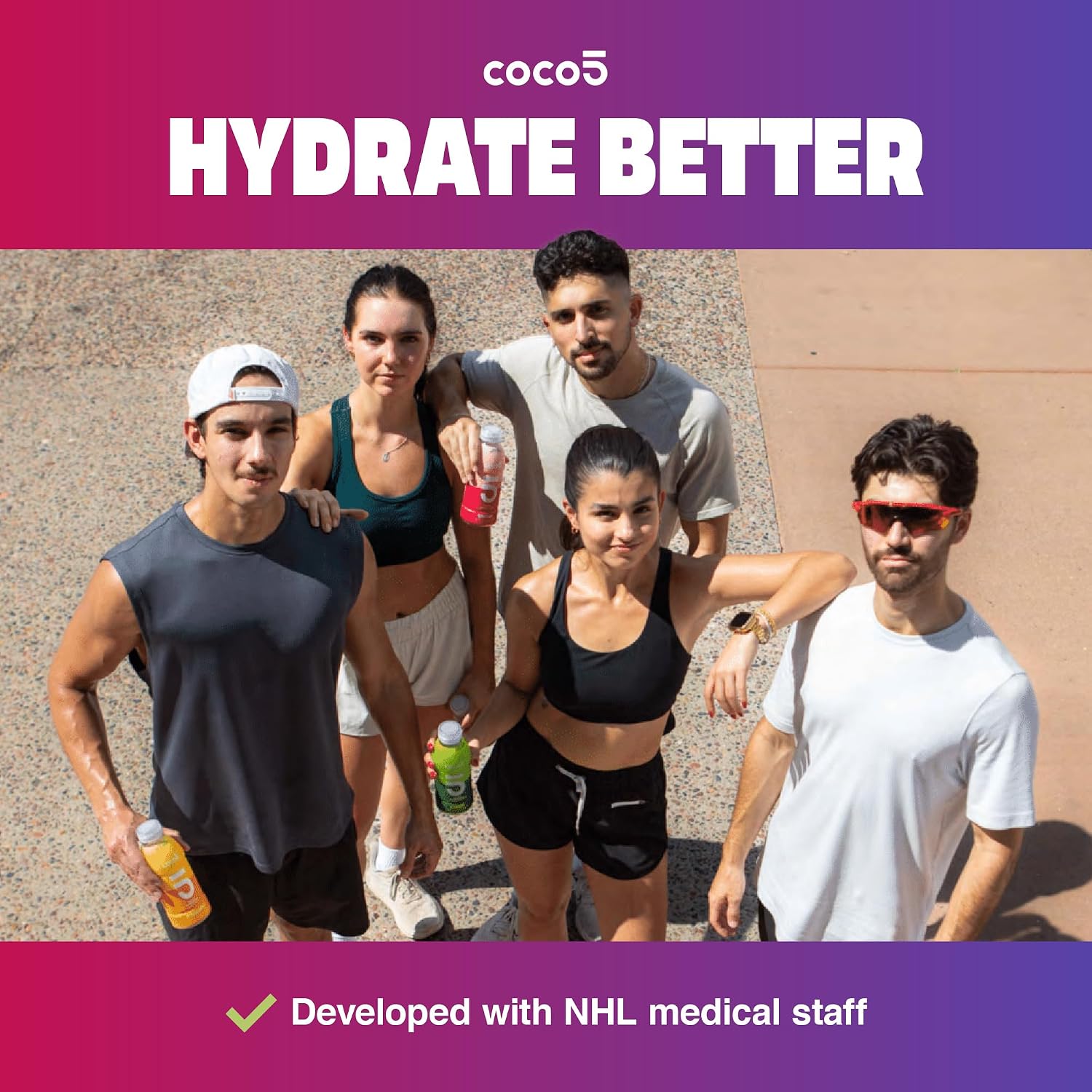 Coco5 Original Coconut Water Natural Electrolyte Sports Drink, 12 Pack | Active hydration. Low sugar, nothing artificial. Potassium, sodium, magnesium, calcium, chloride. 8 real ingredients.