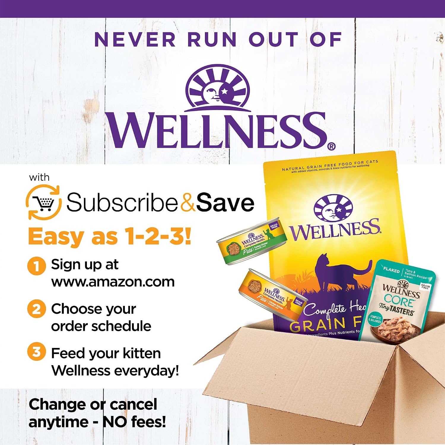 Wellness Complete Health Pate Variety Pack Adult Canned Wet Cat Food, Natural, Protein Rich, Grain Free, Chicken and Turkey Favorites, 3 oz