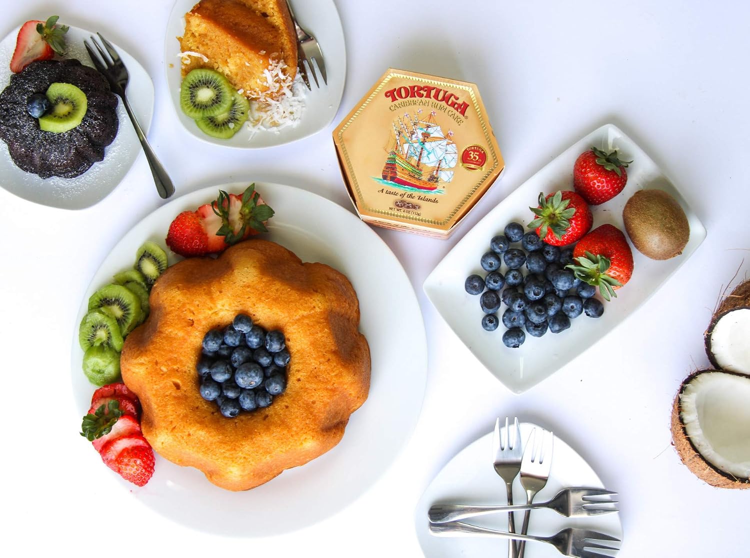 TORTUGA Provenance Rum Cake Variety Pack – 4 oz. - 6 Pack - The Perfect Premium Gourmet Gift for Stocking Stuffers, Gift Baskets