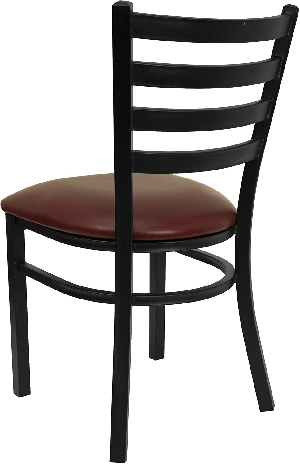 Flash Furniture Hercules Series Commercial Ladder Back Restaurant Chairs, Modern Lightweight Metal Dining Chairs with Padded Seats, Set of 2, Black