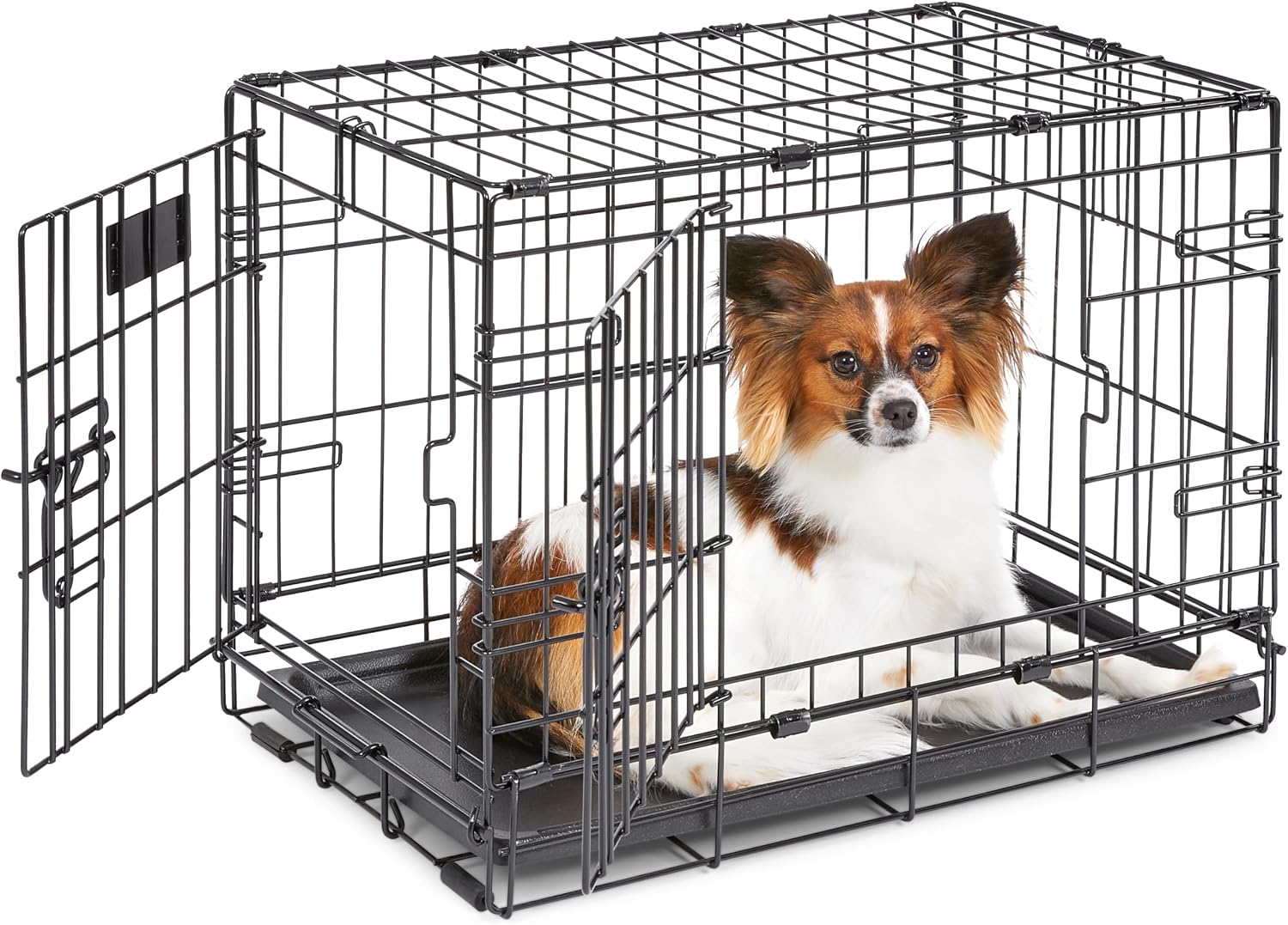 MidWest Homes for Pets 48-Inch iCrate for Extra-Large Breeds, 90-110 lbs, Single Door Folding Dog Crate with Divider Panel, Leak-Proof Tray & Secure Latches, Portable, Durable & Easy to Assemble