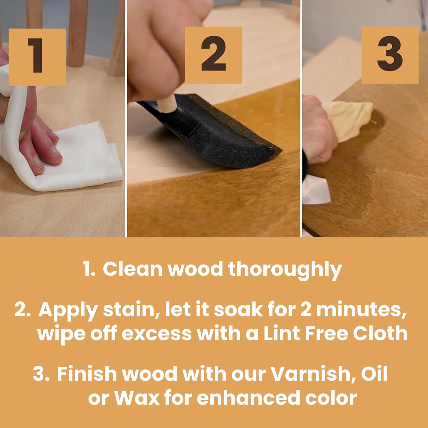 Furniture Clinic Wood Stain | Teak | Water Based | Fast Drying, Low Odor
