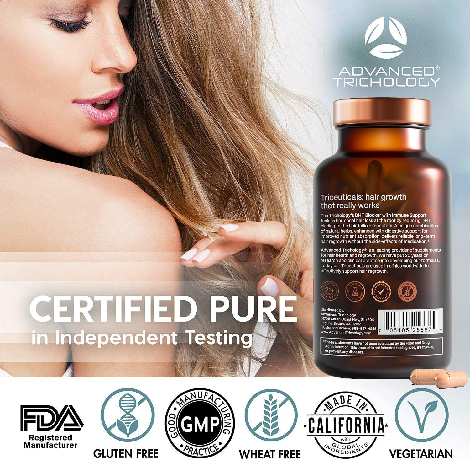 DHT Blocker - Hair Growth Supplement for Genetic Thinning for Men and Women | Guaranteed