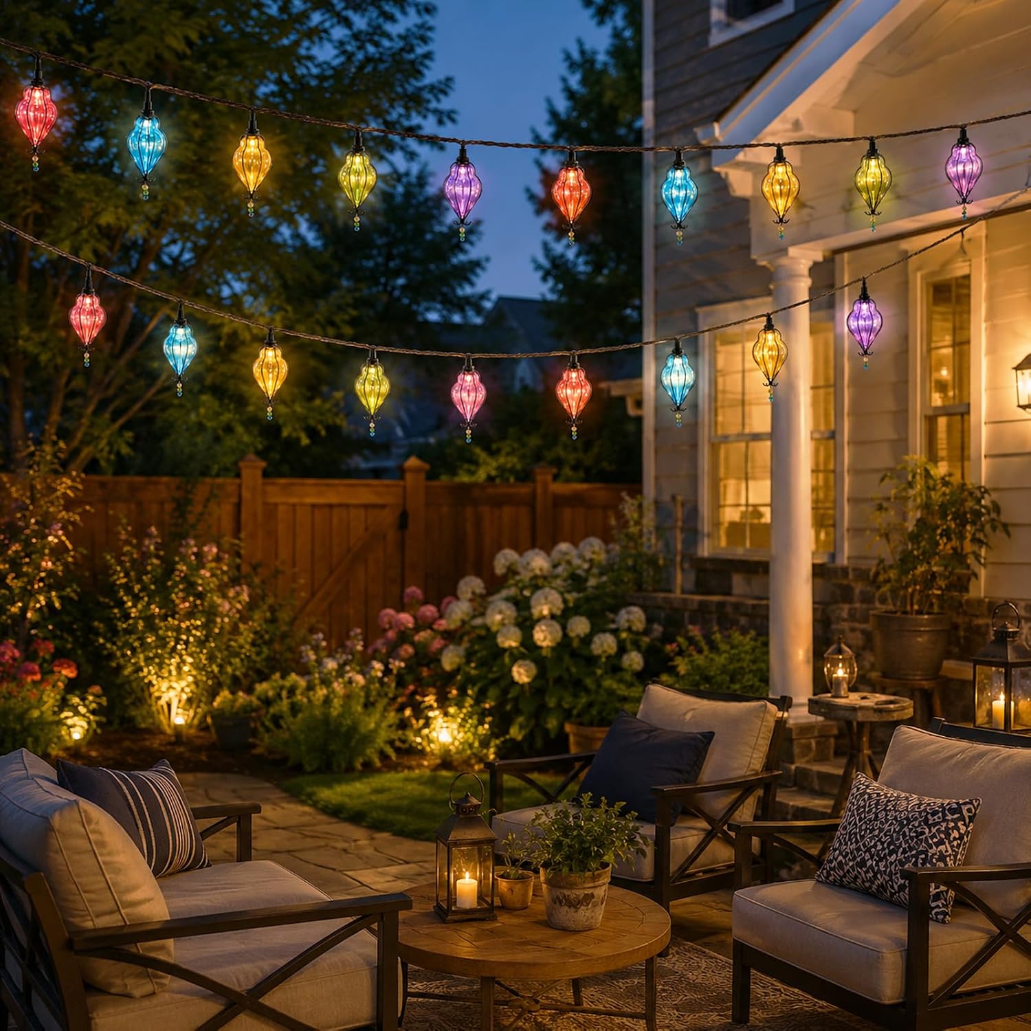 Vigdur Pineapple String Lights, 10FT Multicolor Patio Lights Outdoor
