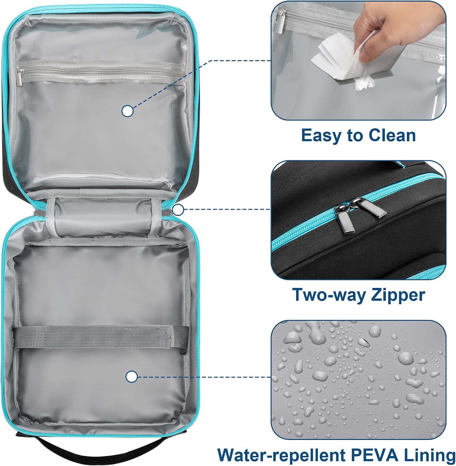 Yarwo Nose Cleaner Case Compatible with Navage Nasal Irrigation System | Portable Neti Pot Safety Travel Bag with Waterproof Lining for Nasal Care Kit