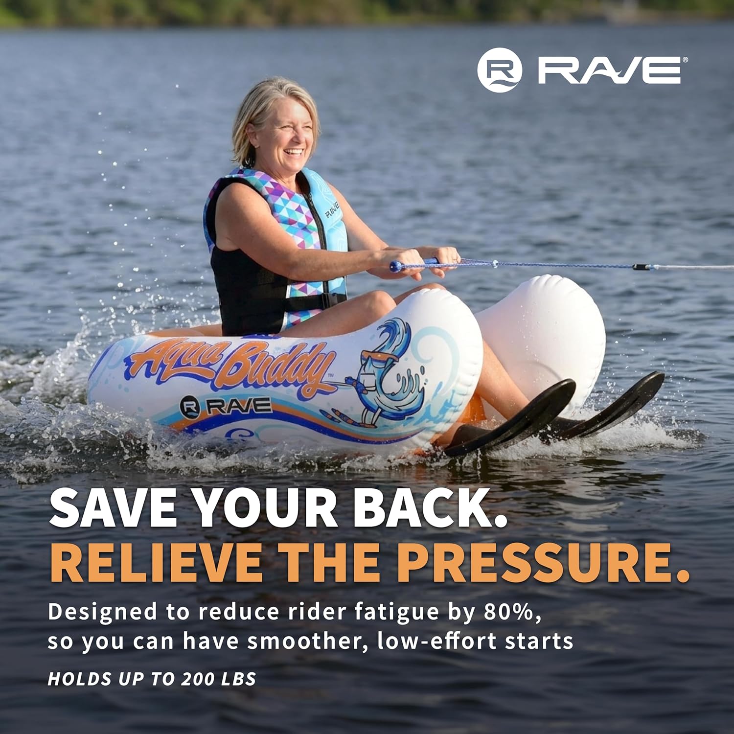 Rave Sports Aqua Buddy Inflatable Water Sports Ski or Wakeboard Trainer