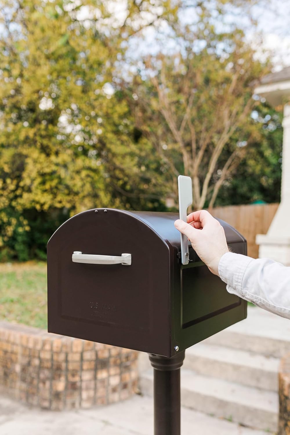 Architectural Mailboxes 950020RZ Centennial Post Mount Mailbox, XL, Rubbed Bronze | Galvanized steel build for outside with rust-resistant powder-coat finish and a magnetic door closure. USPS approved.