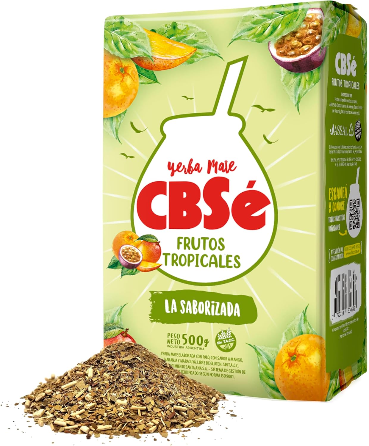 CBSe Yerba Mate Tropical Fruits – 500g (1.1 lb) Loose Leaf Herbal Tea – Argentine Yerba with Natural Fruit Flavor