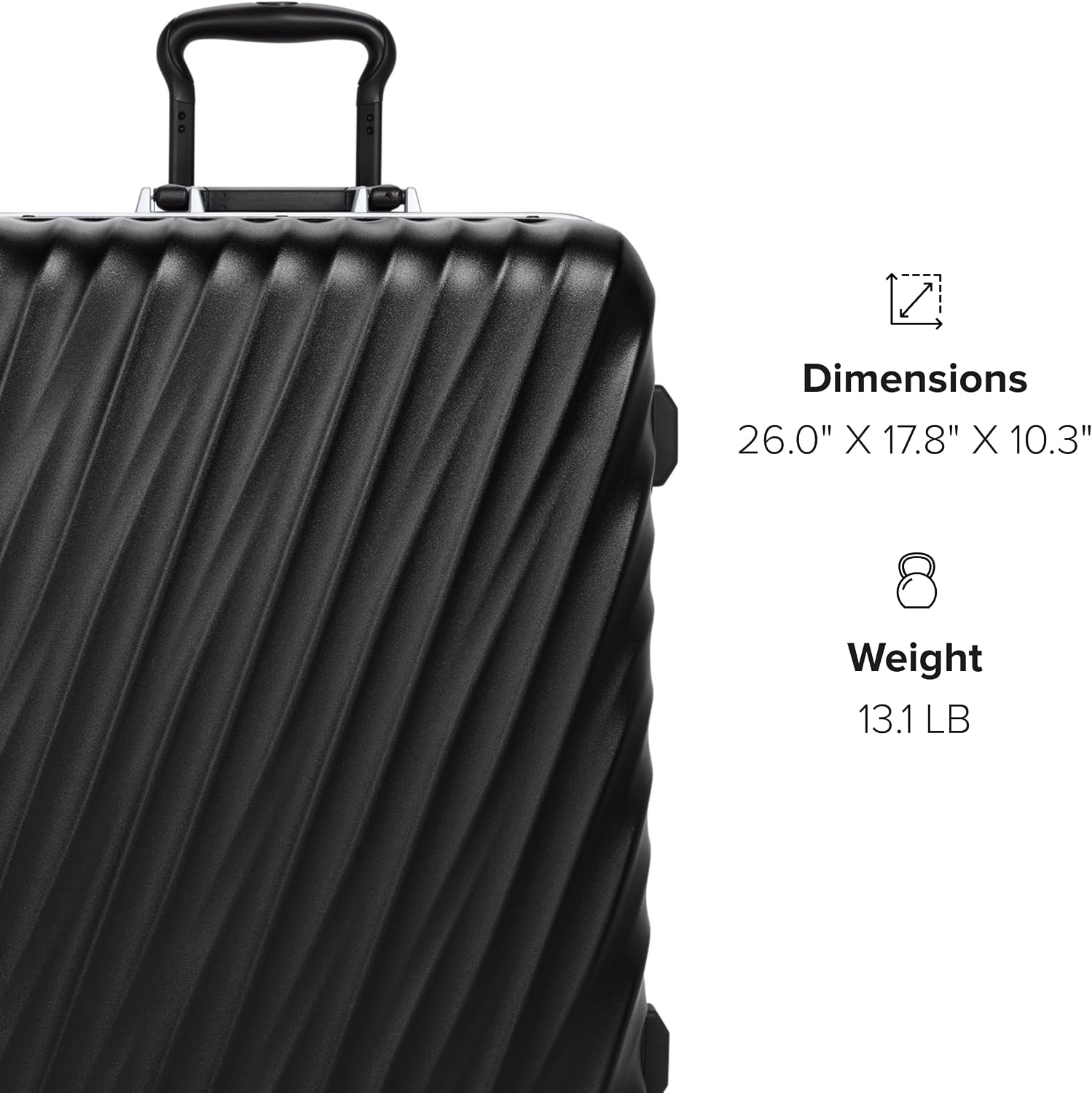 TUMI 19 Degree Frame Continental 4 Wheel Carry-On - Lightweight Suitcase - Hard Shell Luggage - 21.8" X 15.8" X 9.0" - Black Textured