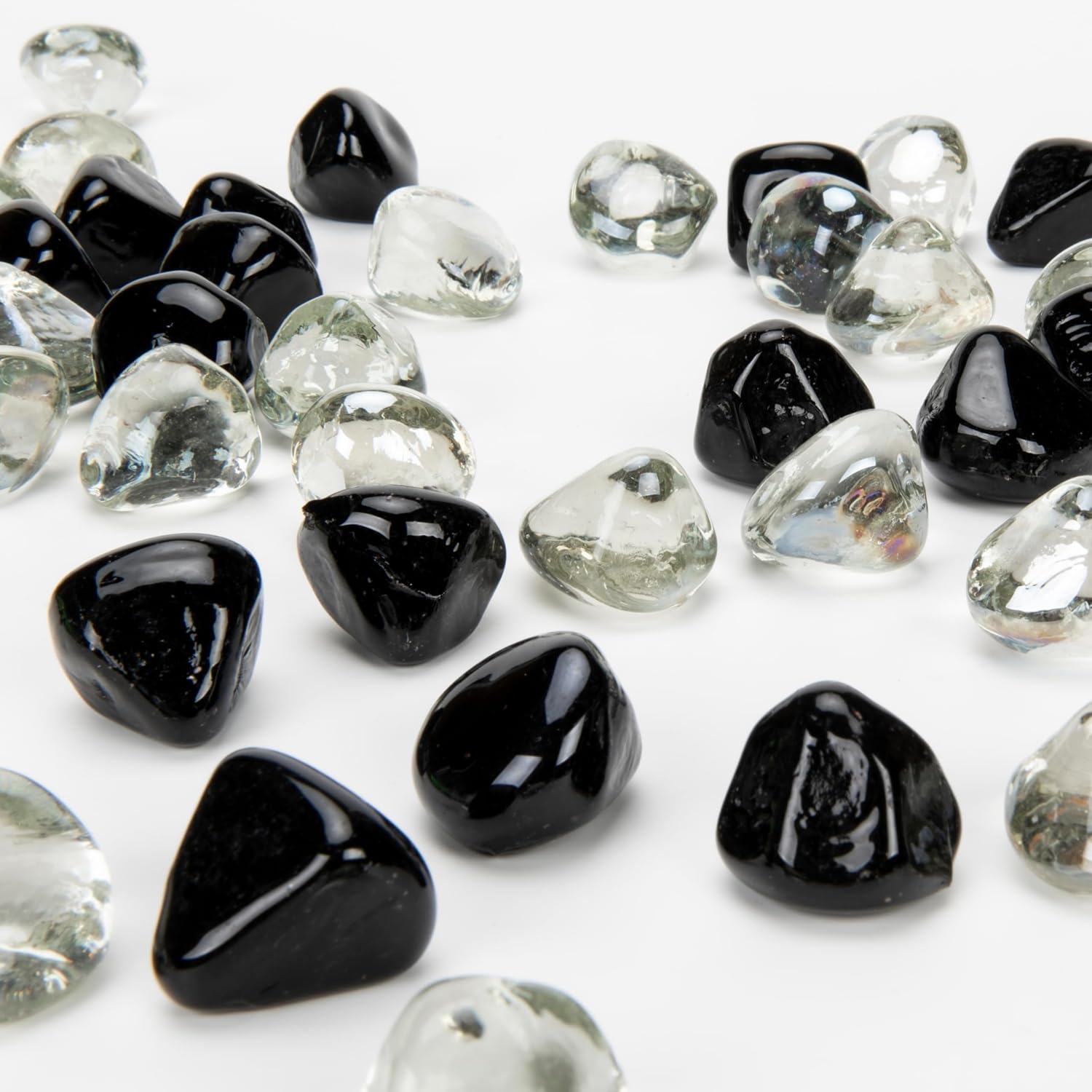 Fire Glass Diamond 1 Inch Fire Pit Glass Rocks for Propane or Gas Fire Pit （10 Pounds Margarita Azura Blue ） Gift Package
