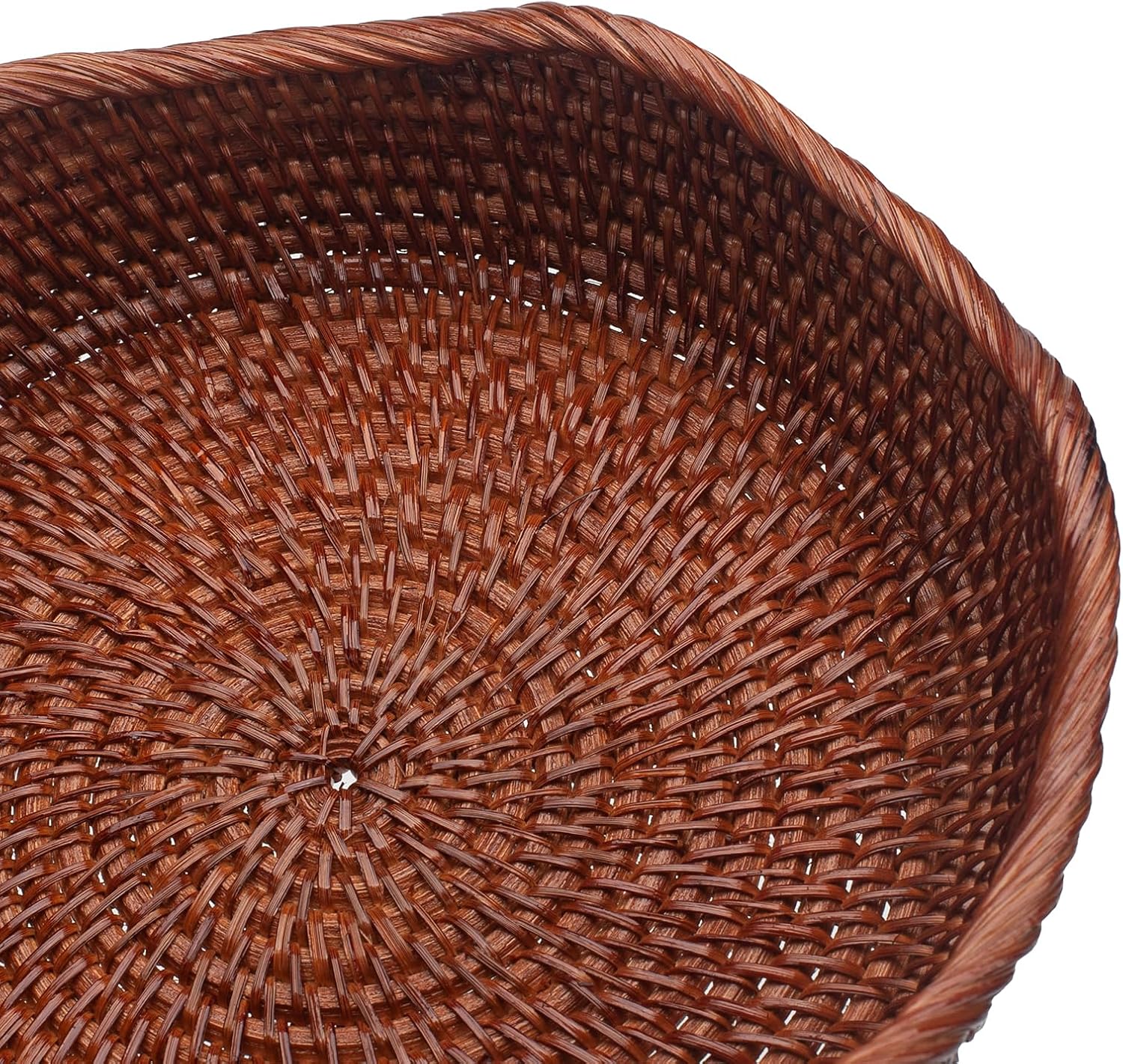 YANGQIHOME Rattan Bread Basket, Round Fruit Baskets, Wicker Storage Bowls, Natural Woven Serving Basket Bowls
