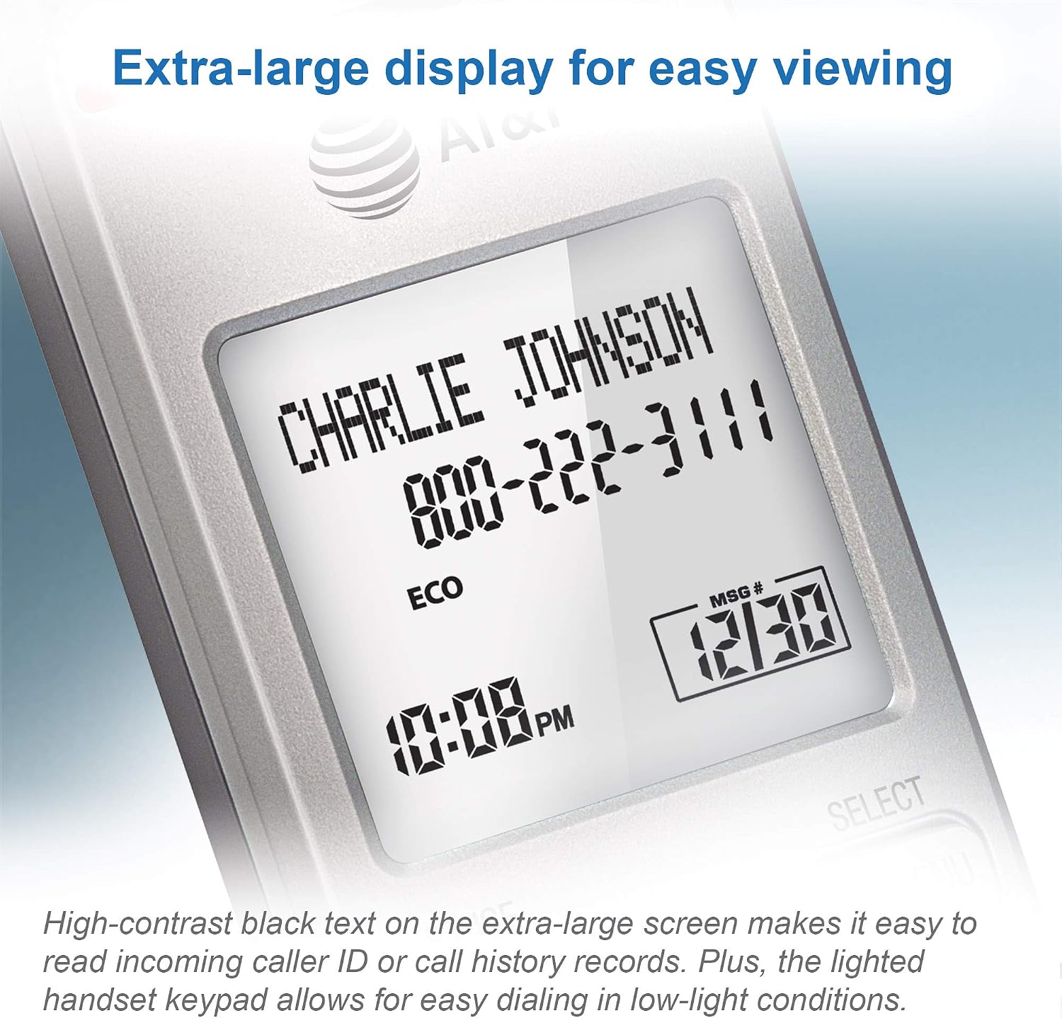AT&T EL52213 2-Handset Cordless Phone, Light Champagne | Digital Answering System, Extra-Large Backlit Keys, Caller ID/Call Waiting, DECT 6.0, Expandable Speakerphone